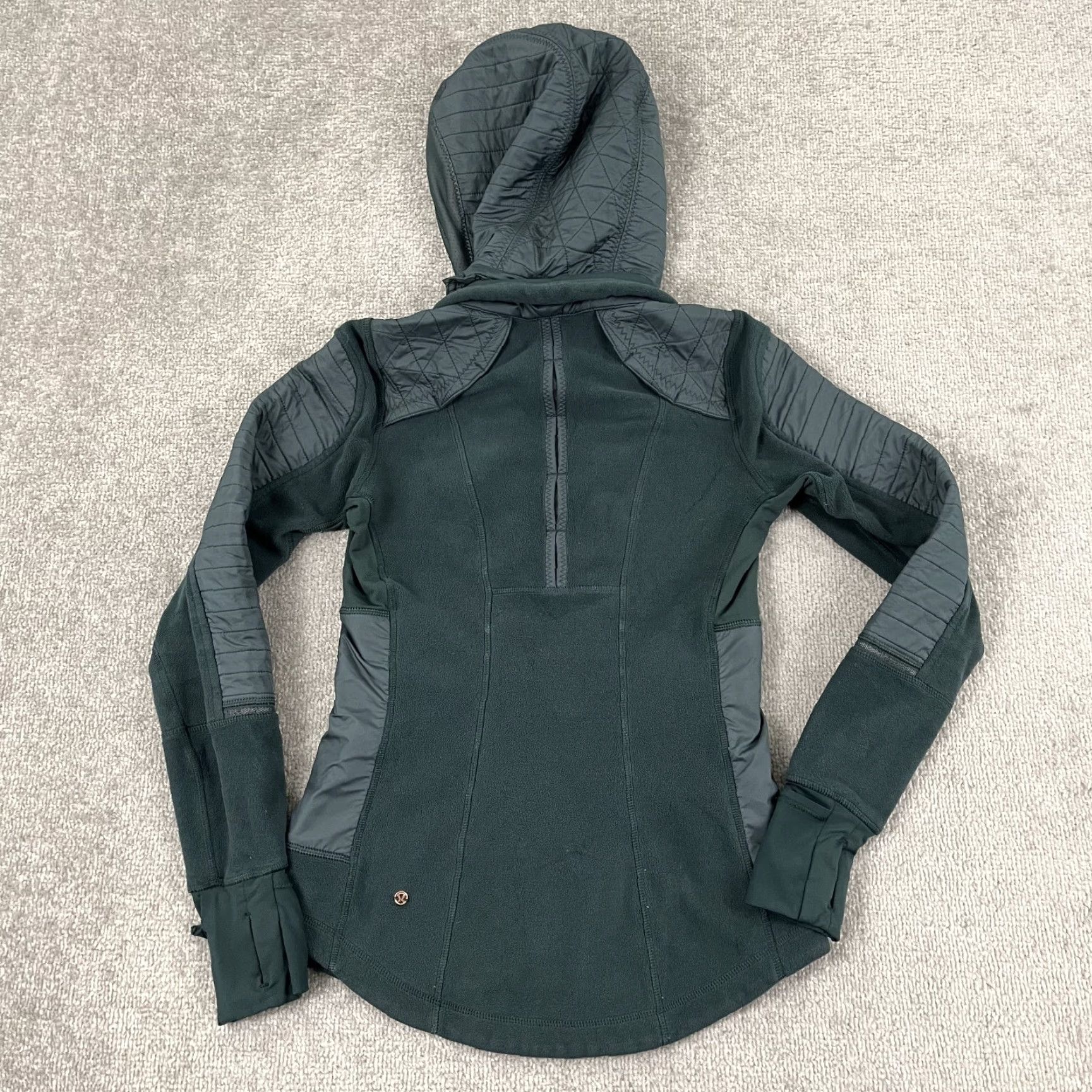 Lululemon Lululemon Fleecy Keen Jacket Womens Size 2 Green Quilted Fleece Hooded Utility Jacket Size XS / US 0-2 / IT 36-38 - 2 Thumbnail
