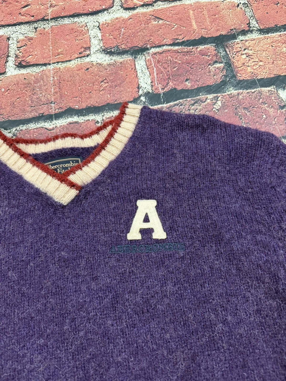 Abercrombie & Fitch Vintage Abercrombie Fitch Shetland Wool Sweater Letterman Size M / US 6-8 / IT 42-44 - 5 Thumbnail