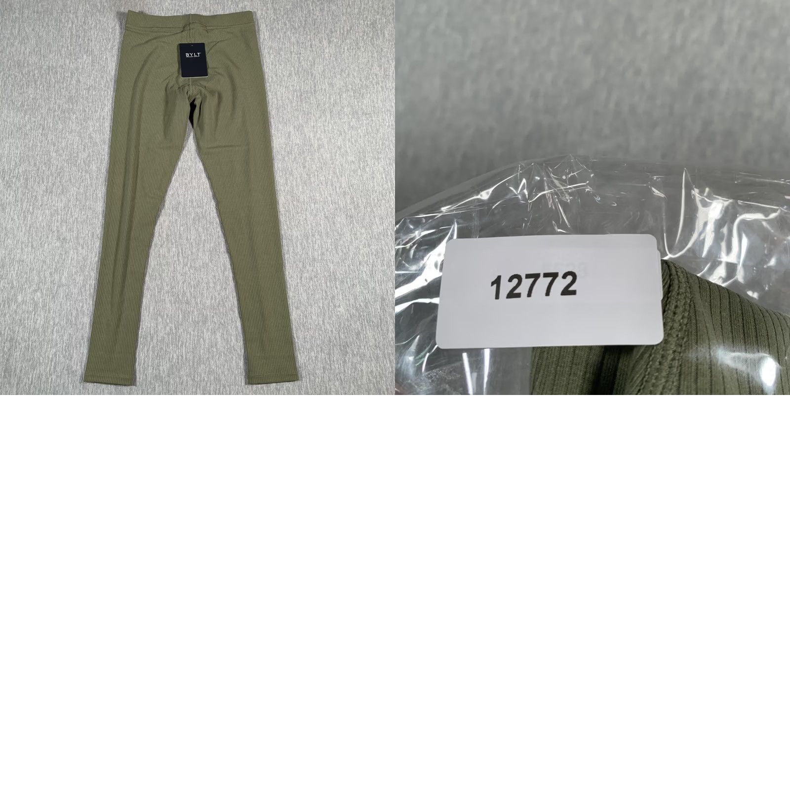 Olive BYLT Womens Small Olive Green Rib High-Waist Legging Pants Yoga Activewear Size 28" / US 6 / IT 42 - 9 Thumbnail