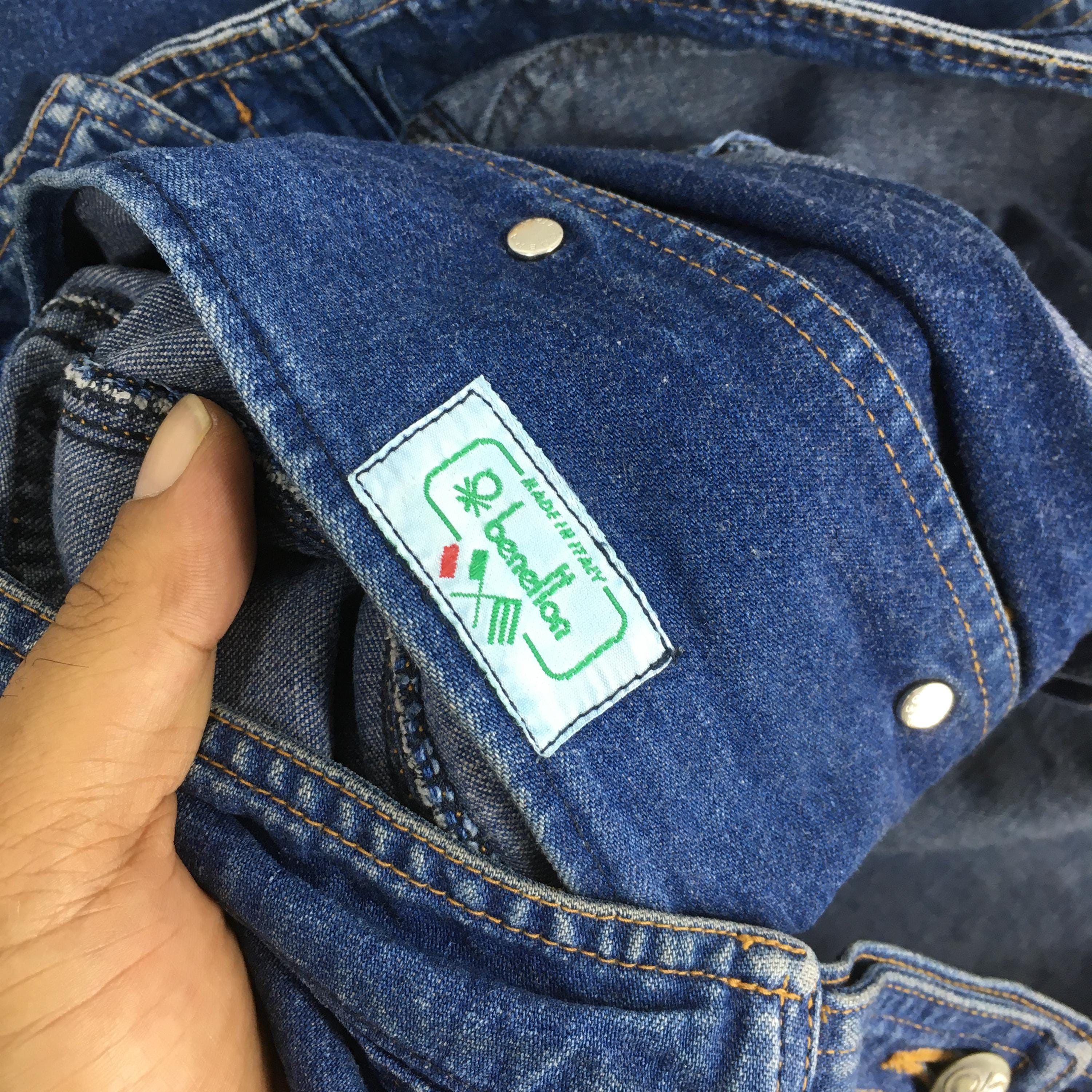 Benetton Vintage 90's Benetton Formula 1 Denim Boxy Jacket Large Size US L / EU 52-54 / 3 - 5 Thumbnail