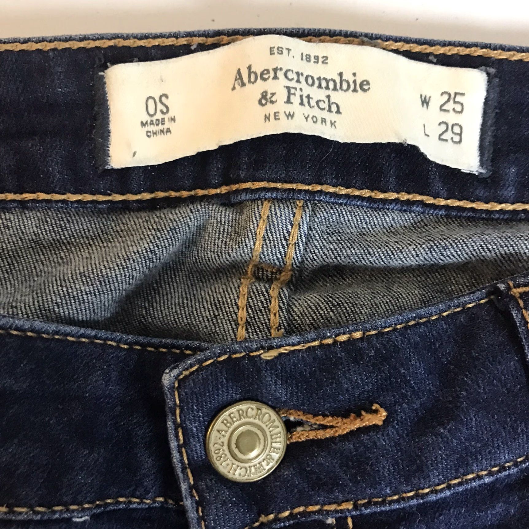 Abercrombie & Fitch VINTAGE Abercrombie & Fitch Jeans Womens Sz 0 The A&F Super Skinny Dark Wash W25 Size 25" / US 0 / IT 36 - 2 Thumbnail