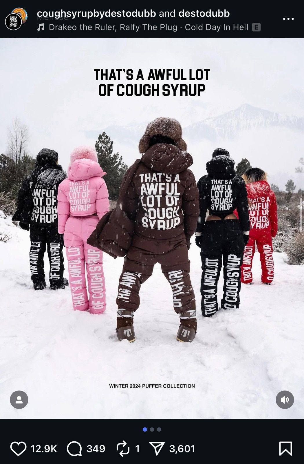 Awful Lot of Cough Syrup Thats awful lot of cough syrup puffer pants unisex M 32-34 Size US 34 / EU 50 - 12 Thumbnail