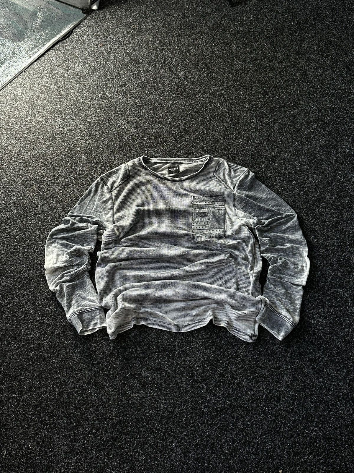 Guess 🚨Vintage GUESS CRAZY Big Logo Faded GRAY Y2K Opium RARE Size US L / EU 52-54 / 3 - 1 Thumbnail