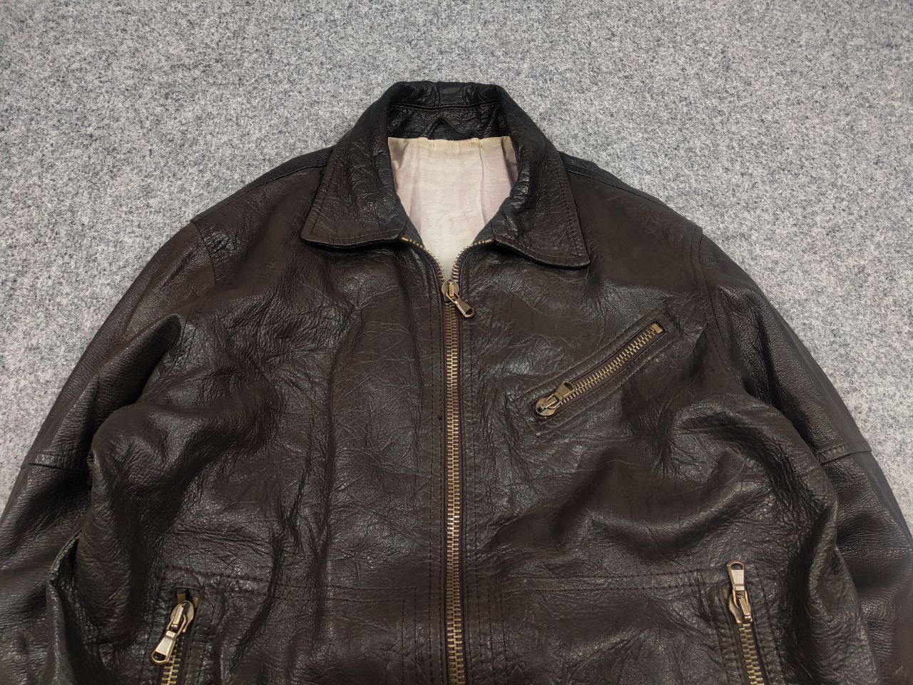 Brian Dales Brian Dales Dark Brown leather Zip Pocket Vintage Jacket Size US M / EU 48-50 / 2 - 8 Thumbnail