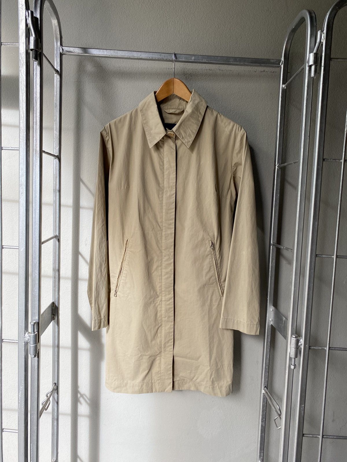 Moncler MONCLER Beige Button-Up Long Coat with Pockets Size ONE SIZE - 1 Thumbnail