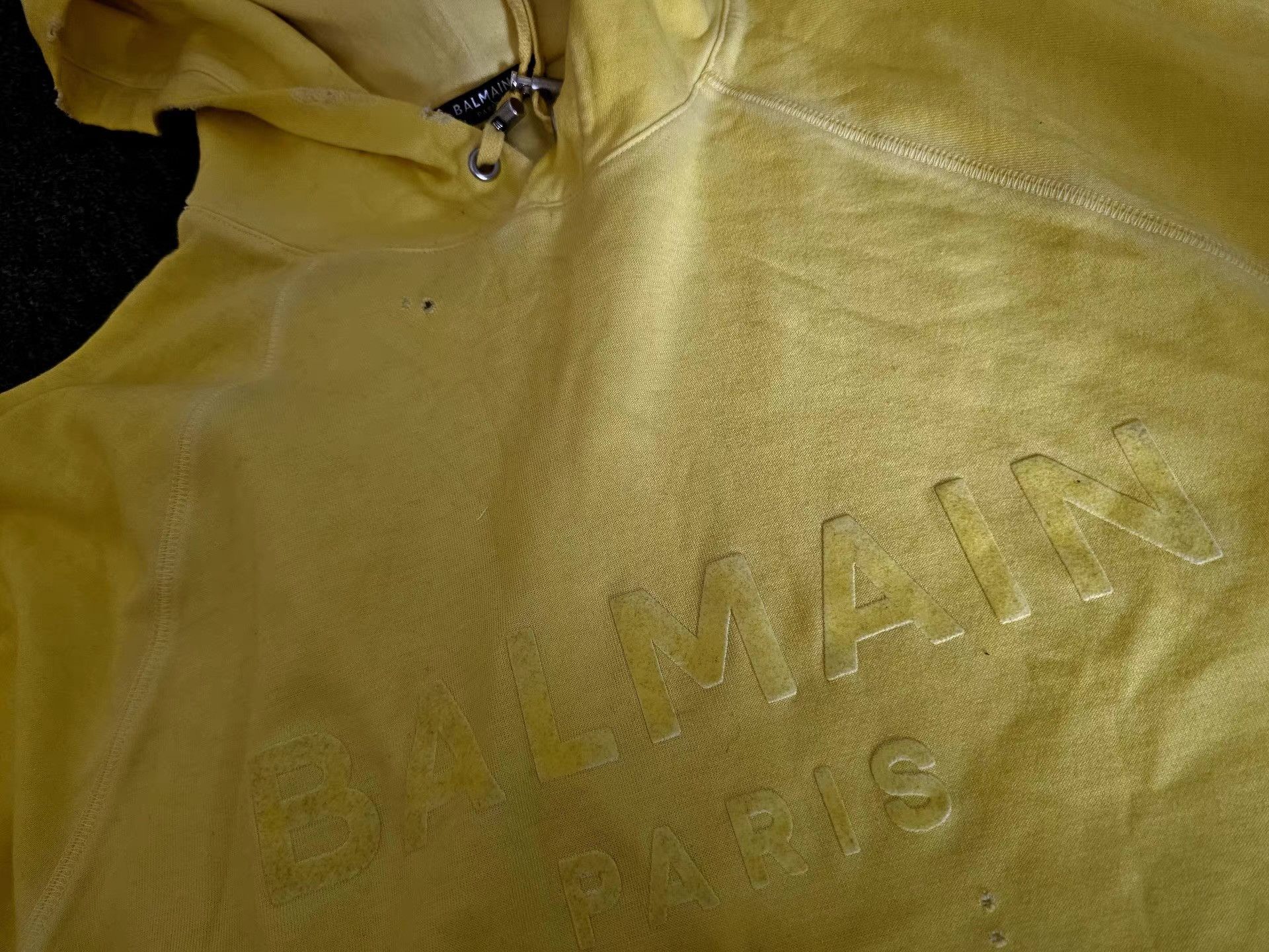 Balmain Balmain yellow washed hooded short-sleeve T-shirt, Size US L / EU 52-54 / 3 - 5 Thumbnail