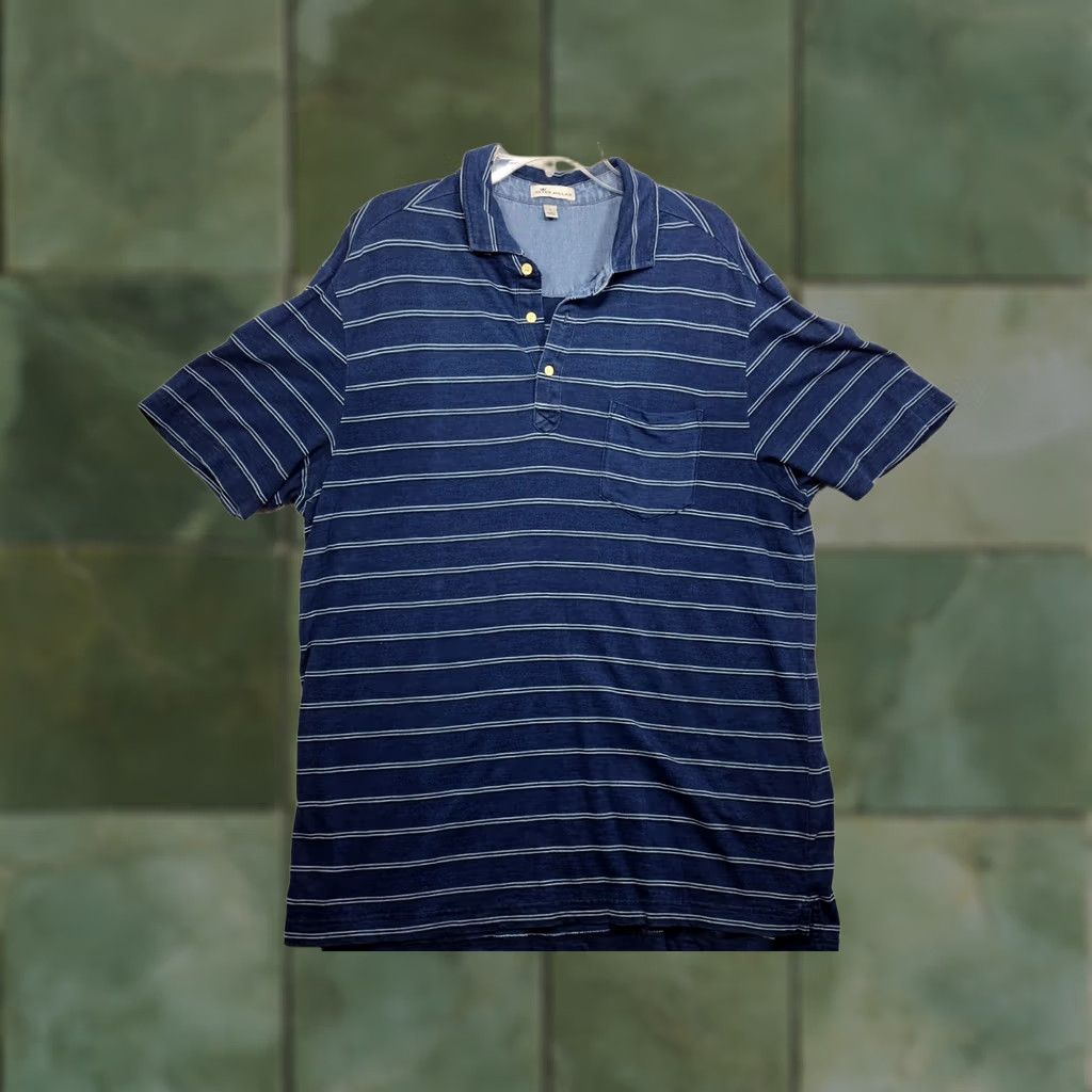 Peter Millar Peter Millar Polo Shirt Mens L Blue Striped Golf Casual Polo Size US L / EU 52-54 / 3 - 1 Thumbnail