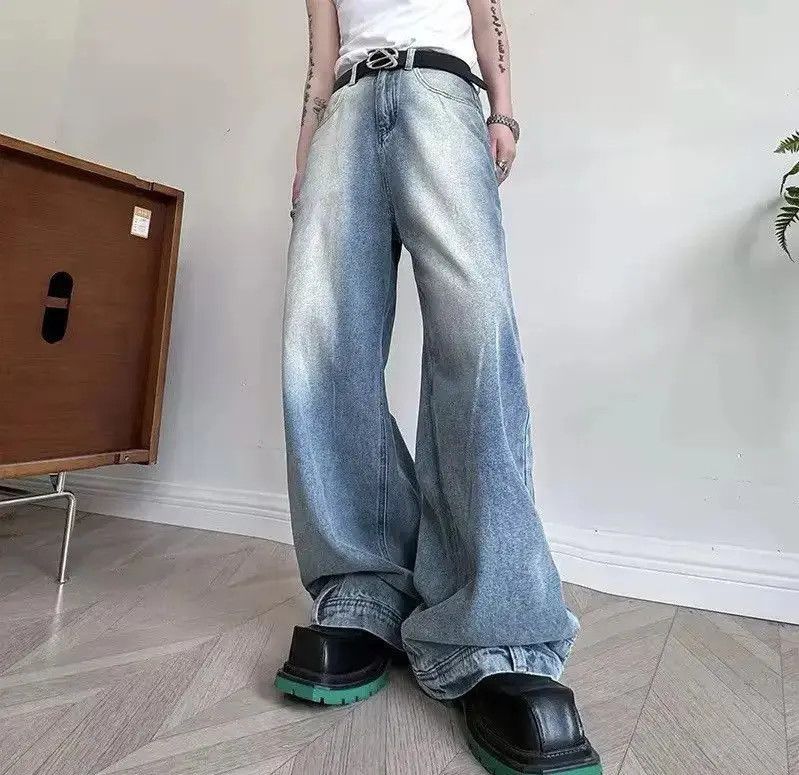 Japanese Brand Washed Wide Leg Style Baggy Jeans Daily Size US 32 / EU 48 - 3 Thumbnail