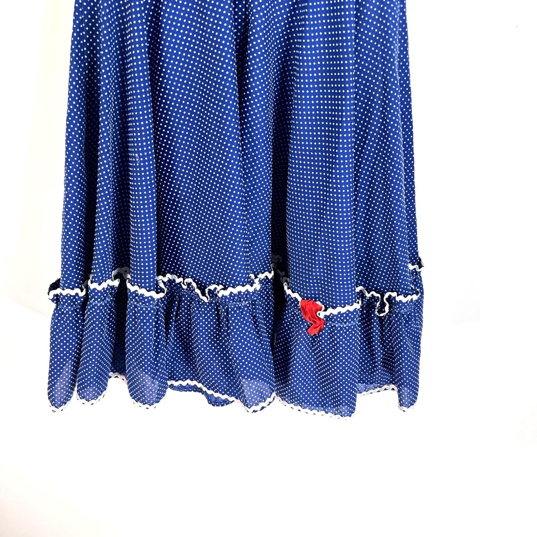 DANCER VINTAGE True Vintage Prairie Dance Polka Dot Dress Women's Size 10 Blue Flutter Sleeve A-Line Party Cocktail Western Size L / US 10 / IT 46 - 6 Thumbnail