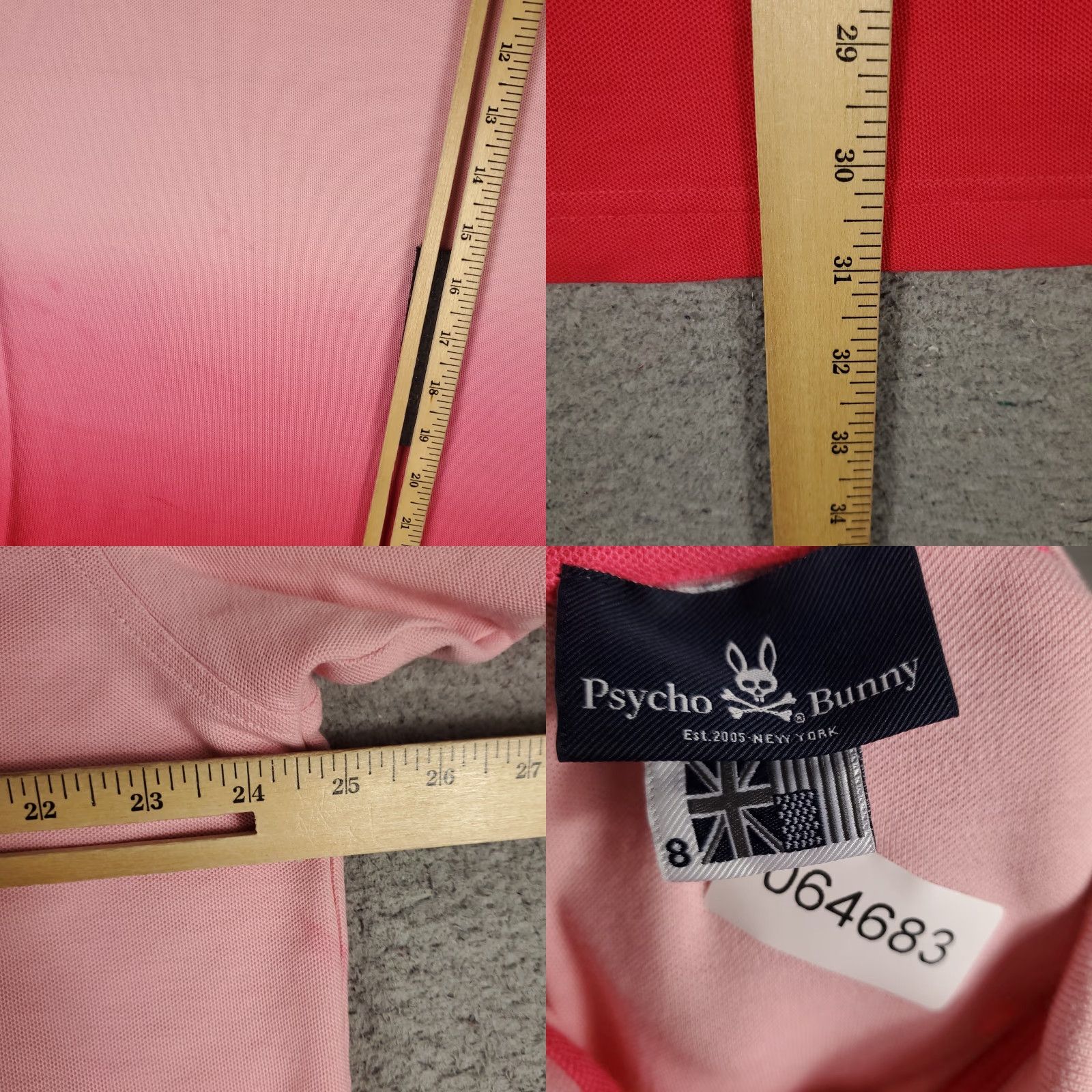 Psycho Bunny Psycho Bunny Polo Shirt Mens 8 Pink Red Dip Dye Skull Short Sleeve Stained Polo Shirt Mens 8 Pink Red Dip Dye Skull Short Sleeve Stained Size US M / EU 48-50 / 2 - 8 Thumbnail