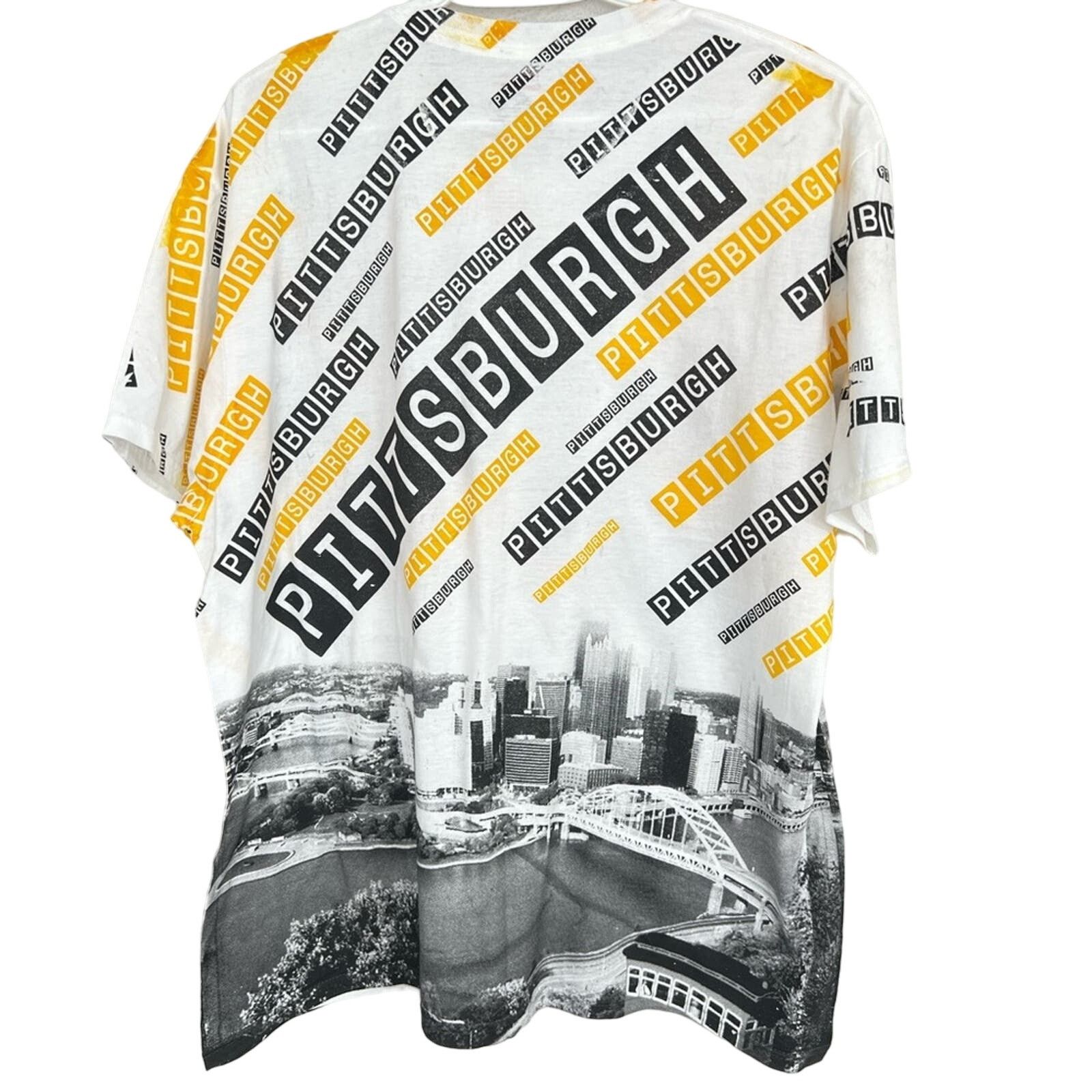 Hanes Pittsburgh City Skyline Shirt All Over AOP STEELERS BRUINS Size US XL / EU 56 / 4 - 2 Thumbnail