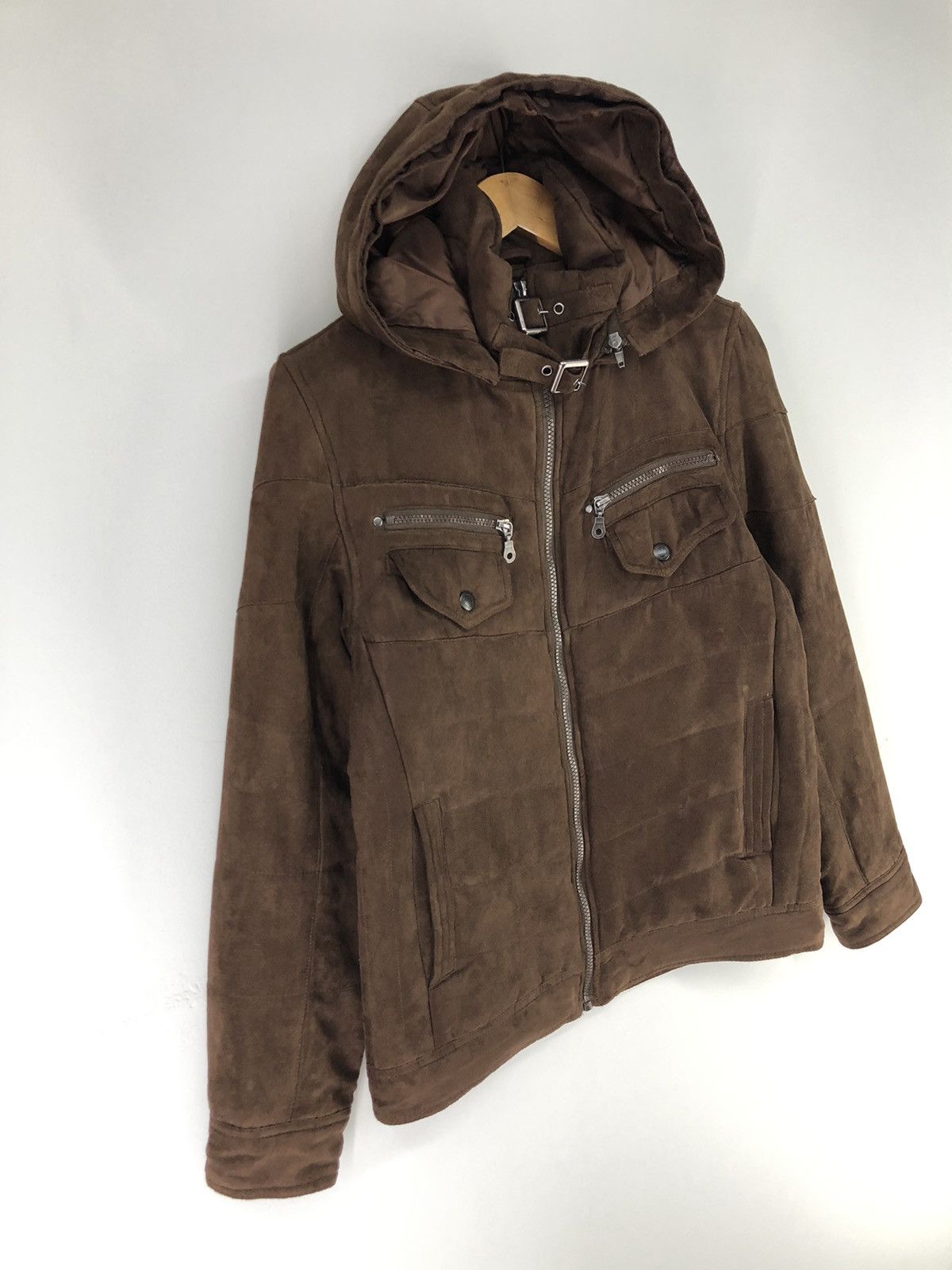 Japanese Brand Louis Chavlon Bikers Style Hooded Brown Jacket Size US M / EU 48-50 / 2 - 4 Thumbnail