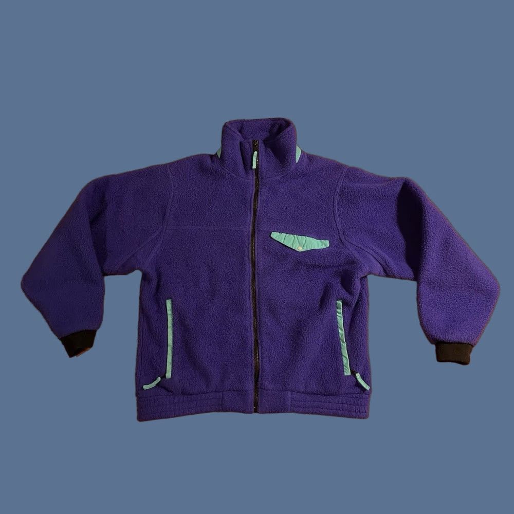 Vintage VINTAGE L.L. Bean Full Zip Fleece Sweatshirt Men’s Large Purple Teal 90s Size US L / EU 52-54 / 3 - 1 Thumbnail