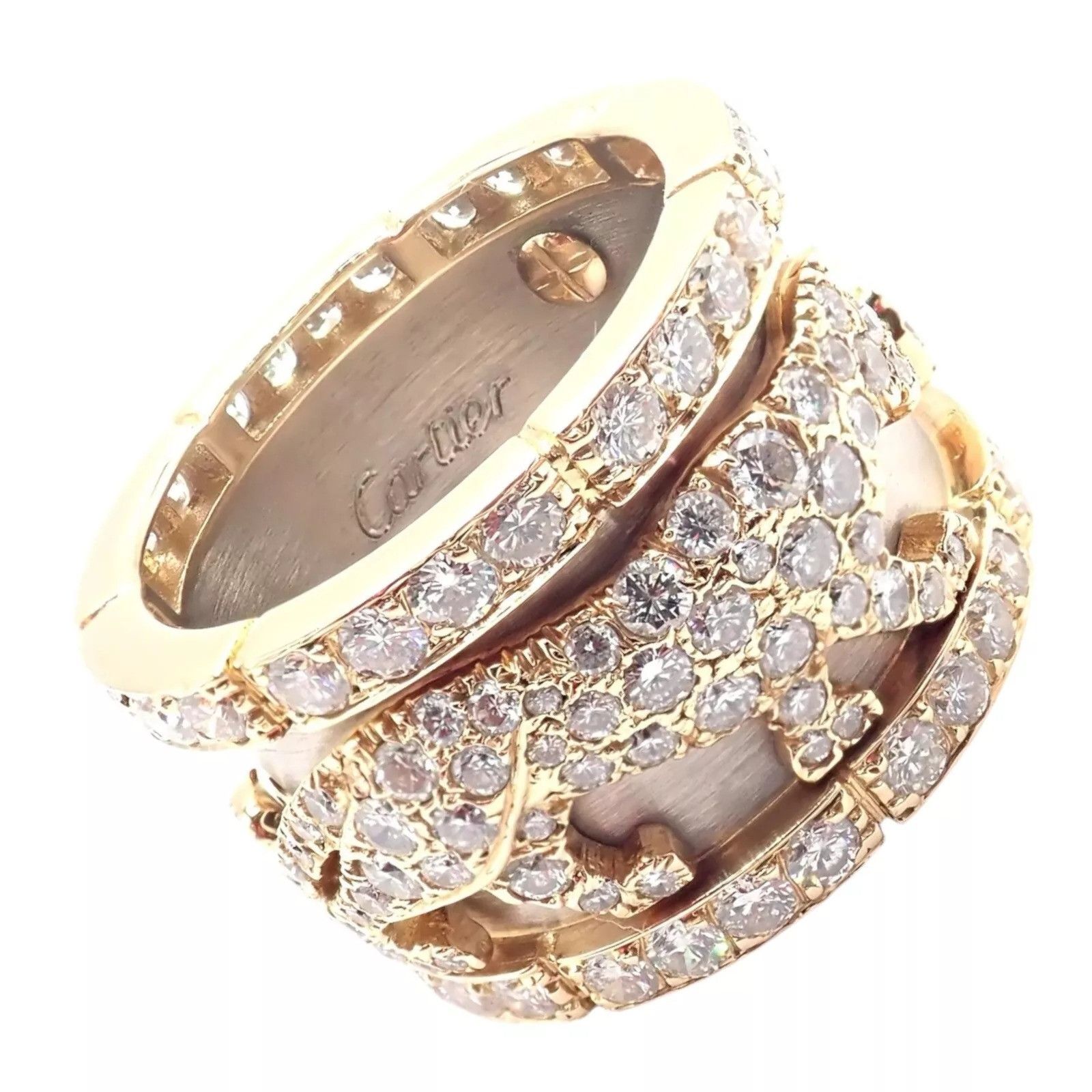 Cartier Cartier Mahango Walking Panthere 18k Diamond Band Ring Size ONE SIZE - 1 Thumbnail