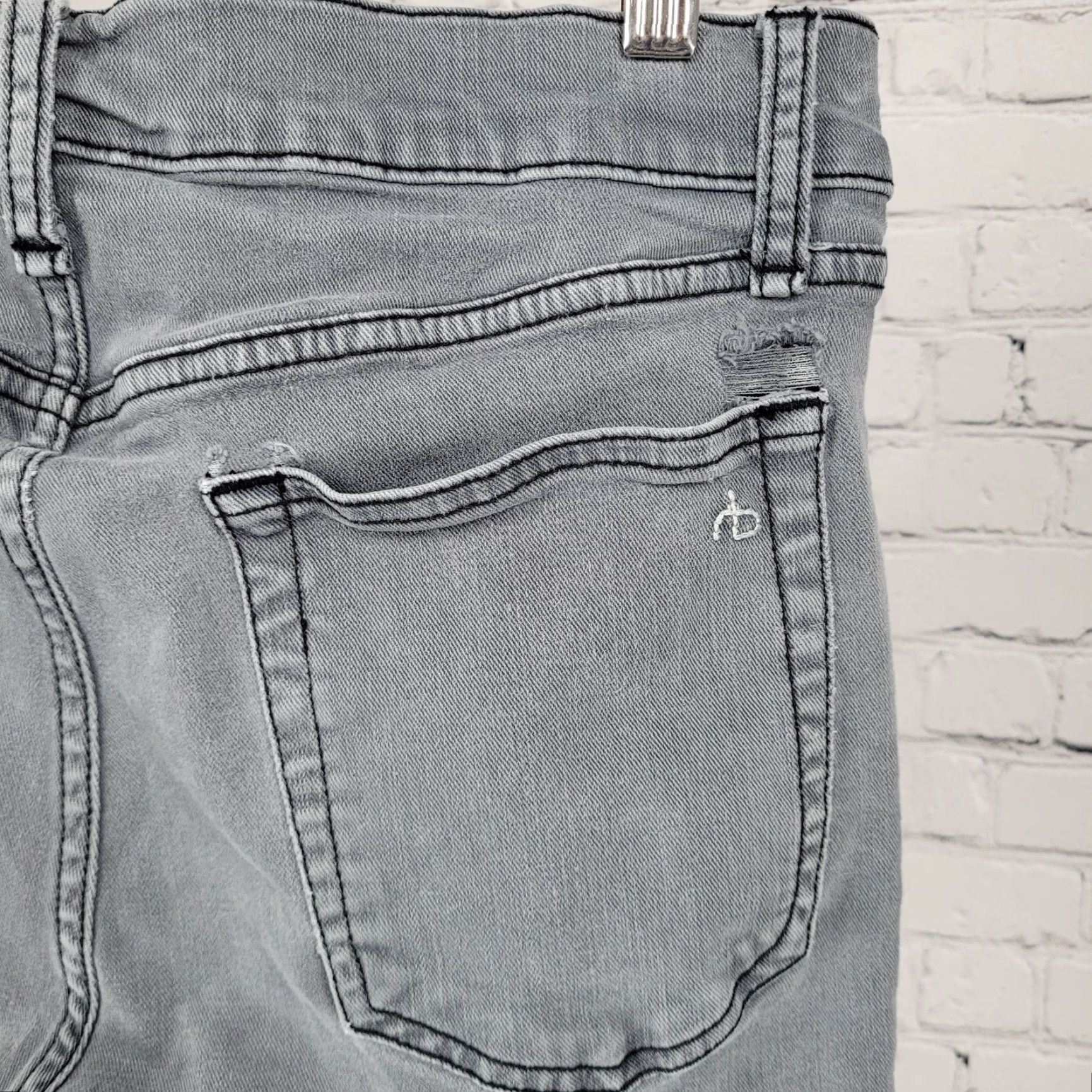 Rag & Bone VINTAGE Rag & Bone Shadow Grey Fit 1 Skinny Jeans Men 31 30x31 Grey Denim 5-Pocket Mid Rise Stretch" Size US 31 - 7 Thumbnail