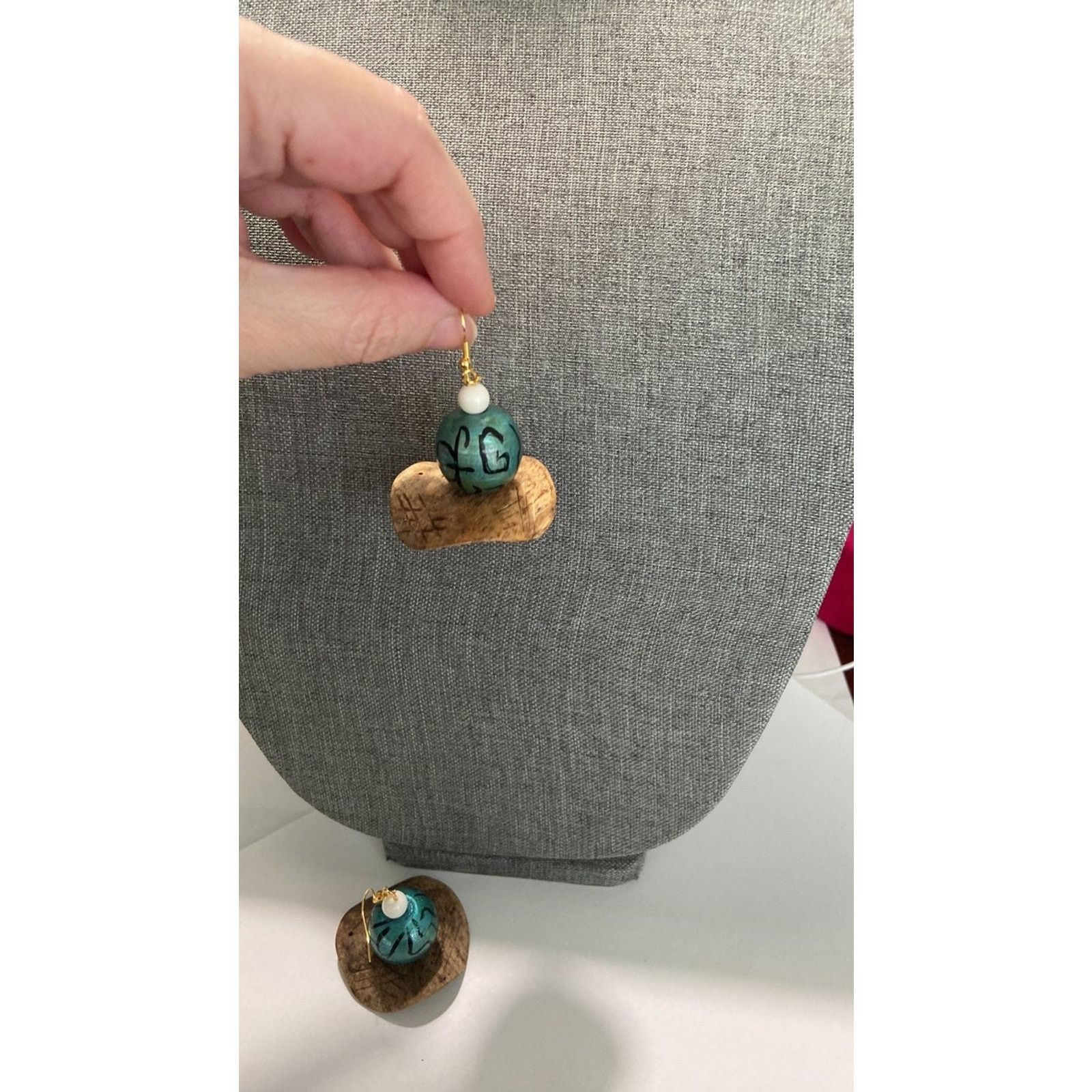 Handmade Handmade earrings wooden bead Size ONE SIZE - 2 Thumbnail