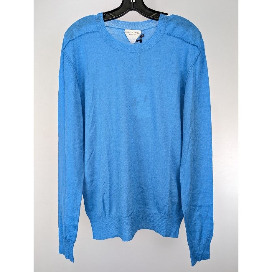 Bottega Veneta o1rshd1 Off Gauge Superfine Cashmere Sweater in Blue Size US L / EU 52-54 / 3 - 3 Thumbnail