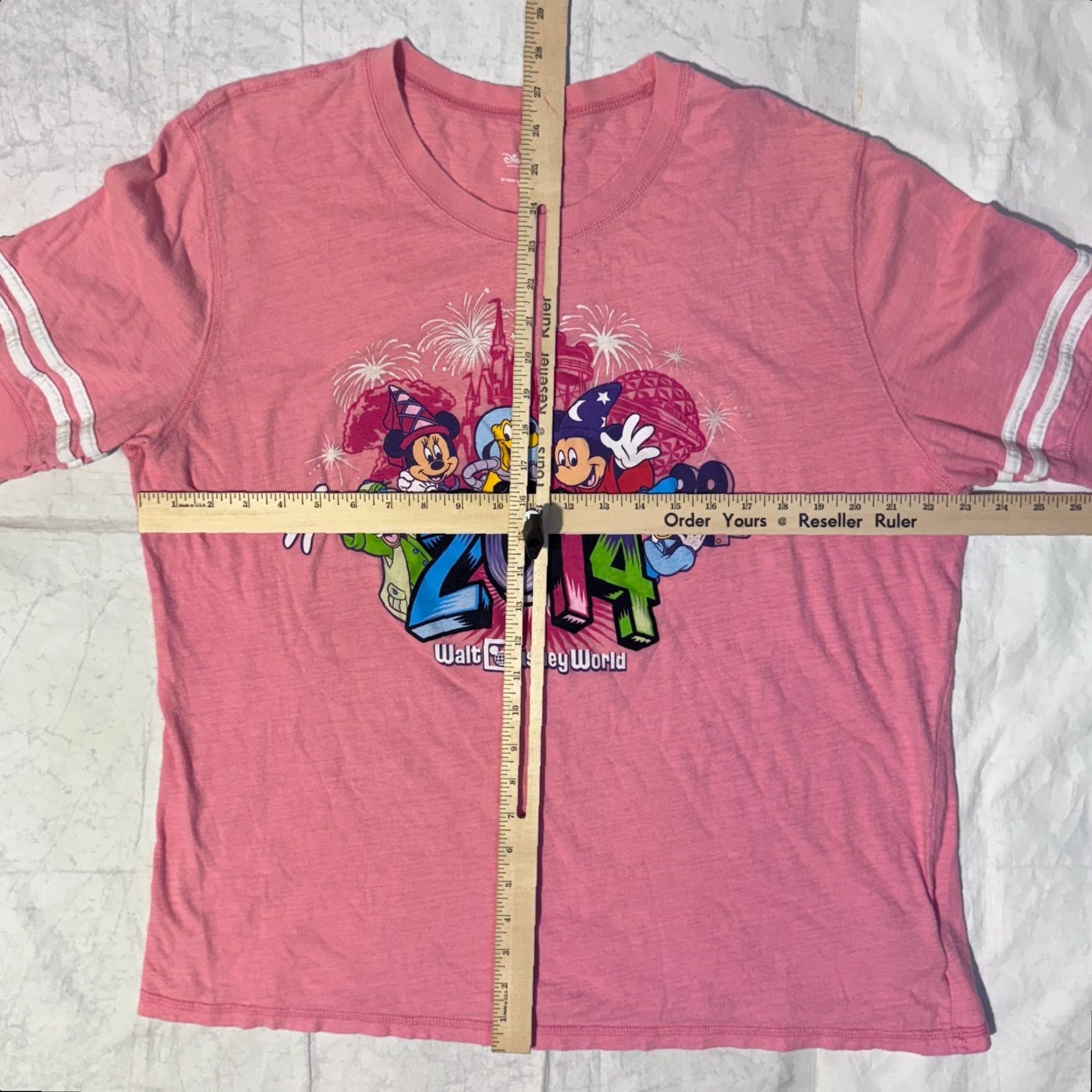 Disney Walt Disney World Tshirt 2XL Pink Mickey & Minnie Mouse 2014 Size XXL / US 16-18 / IT 52-54 - 4 Thumbnail