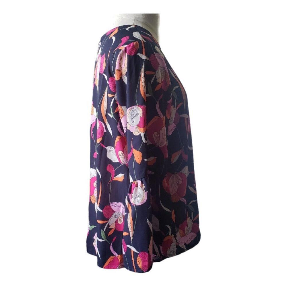 Worthington CT1637 W5 Ladies Floral Bell Sleeve Blouse M Size M / US 6-8 / IT 42-44 - 2 Thumbnail