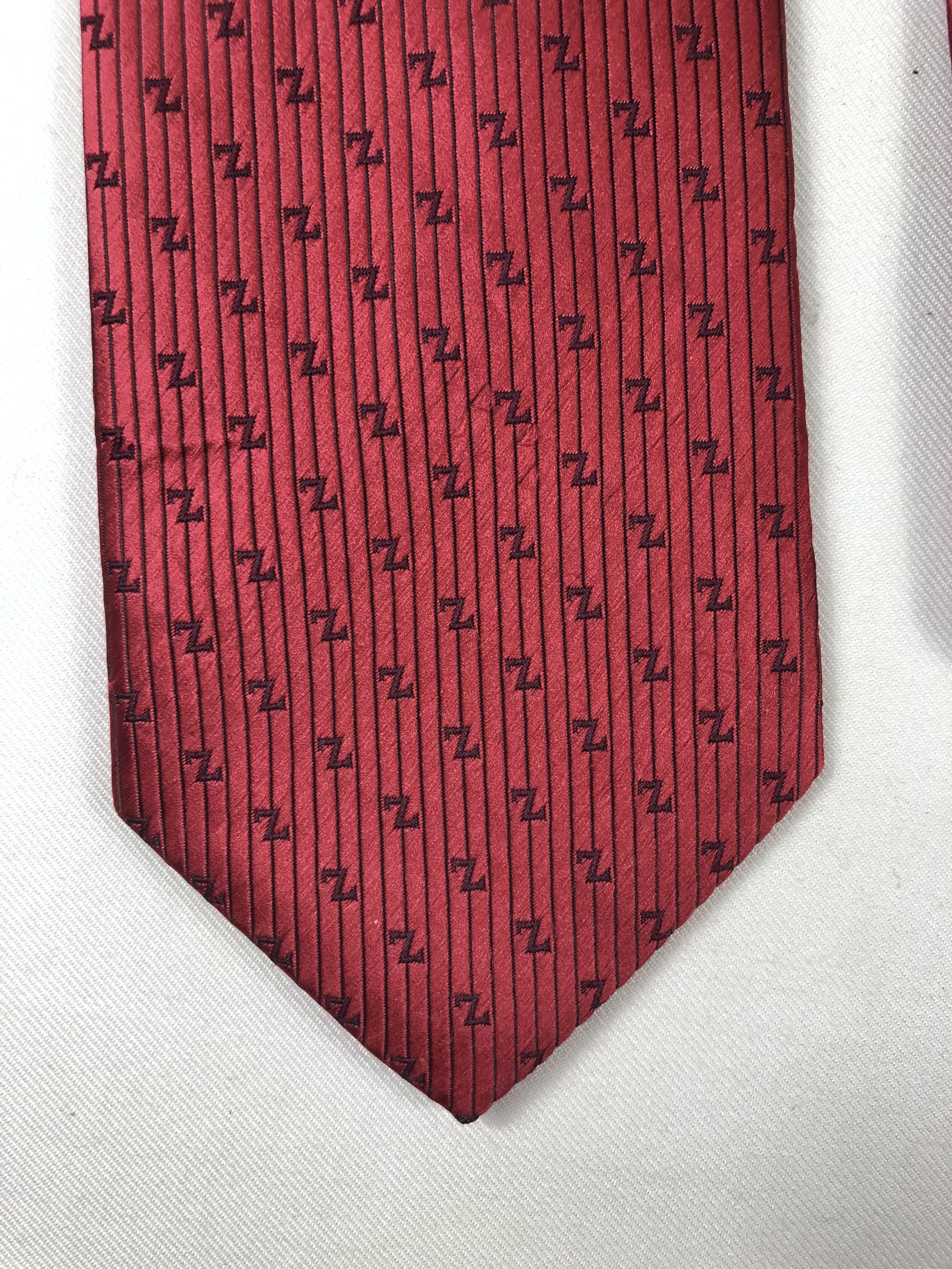 Ermenegildo Zegna Rare Ermenegildo Zegna Monogram Silk Tie Made in Italy Size ONE SIZE - 4 Thumbnail