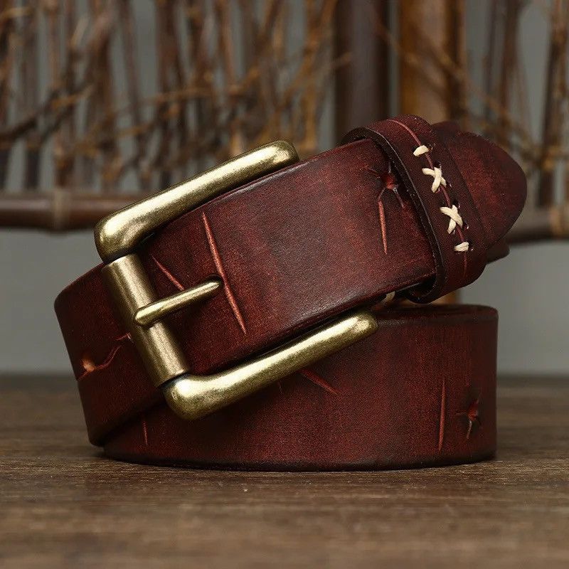 Leather × Vintage Genuine Leather Belt Size ONE SIZE - 2 Thumbnail