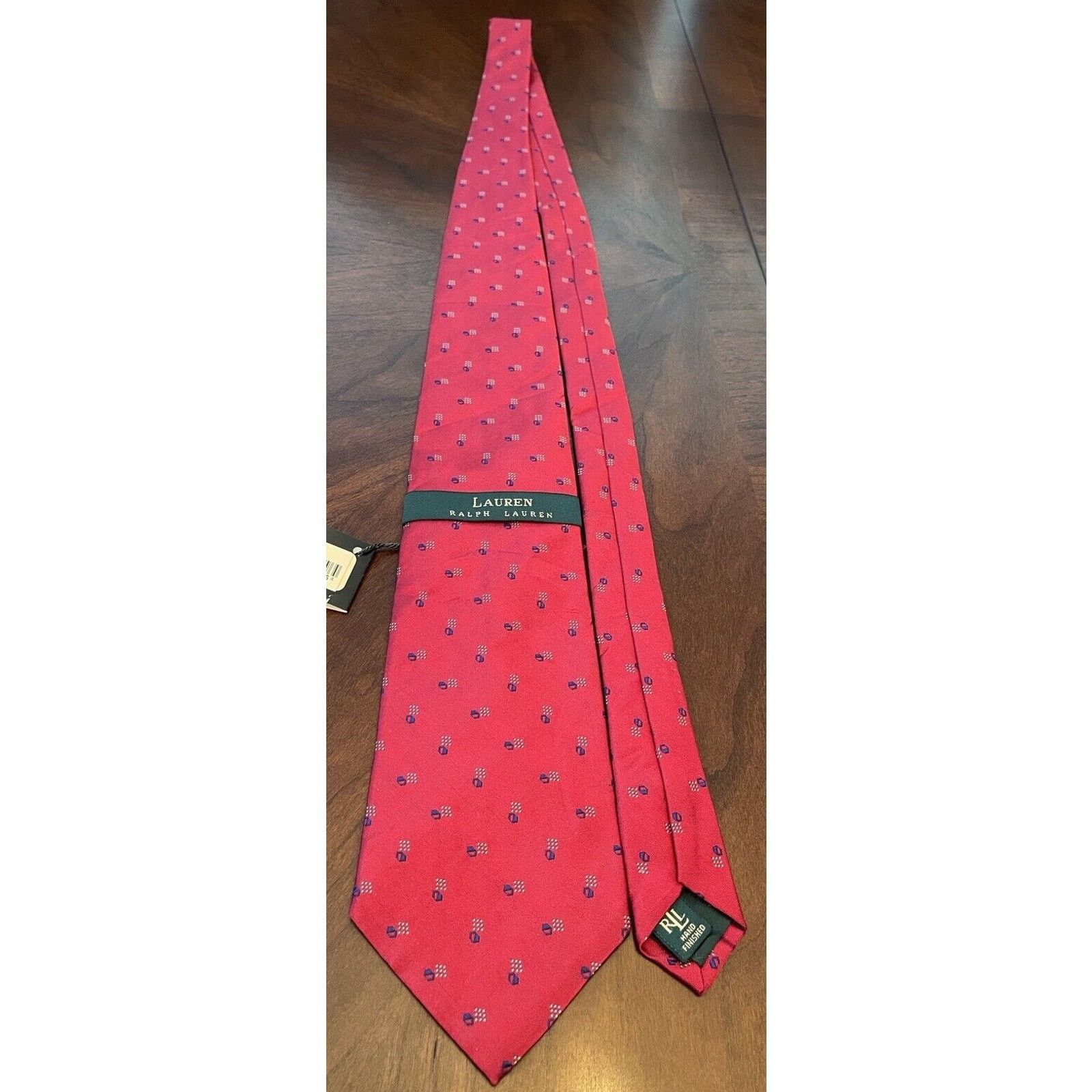 Lauren Ralph Lauren Lauren Ralph Lauren Green Label Red Blue Hand Made 100% Silk Size ONE SIZE - 3 Thumbnail