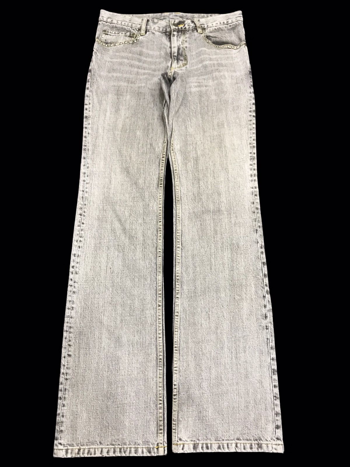 Designer × Japanese Brand 💥FLARE💥MONSIEUR NICOLE LIGHT BLACK WASH FLARE DENIM F190 Size US 32 / EU 48 - 1 Thumbnail