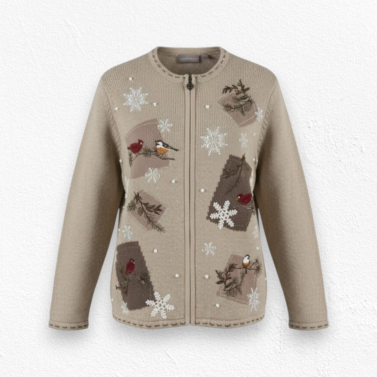 Croft & Barrow Y2K Bird Knit Zip Cardigan Ramie Silk Blend Medium Size M / US 6-8 / IT 42-44 - 1 Thumbnail
