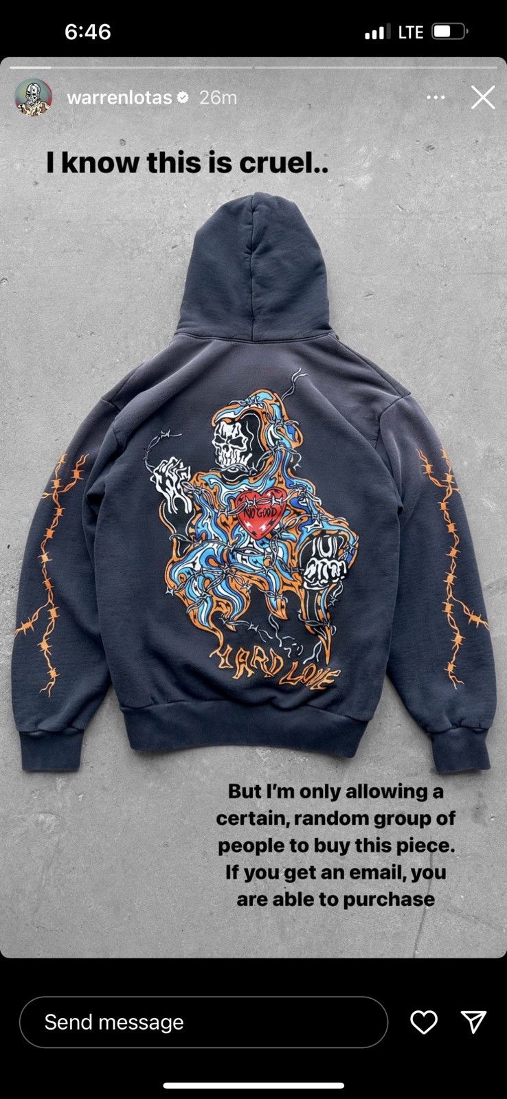 Warren Lotas Warren Lotas “Hard Love” Hoodie – Private Release Size US XL / EU 56 / 4 - 14 Thumbnail