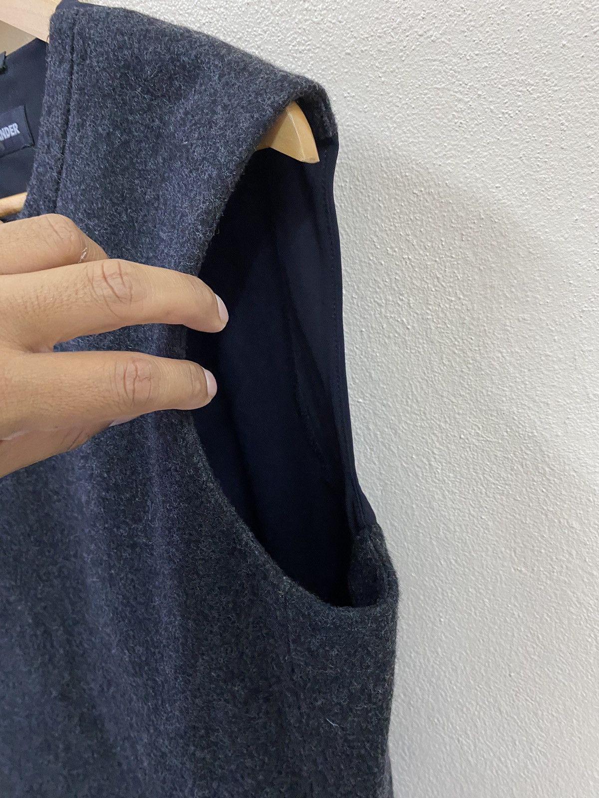 Jil Sander RARE Jil Sander Archive 🇮🇹 Minimalist Boiled Wool Vest Size US L / EU 52-54 / 3 - 7 Thumbnail