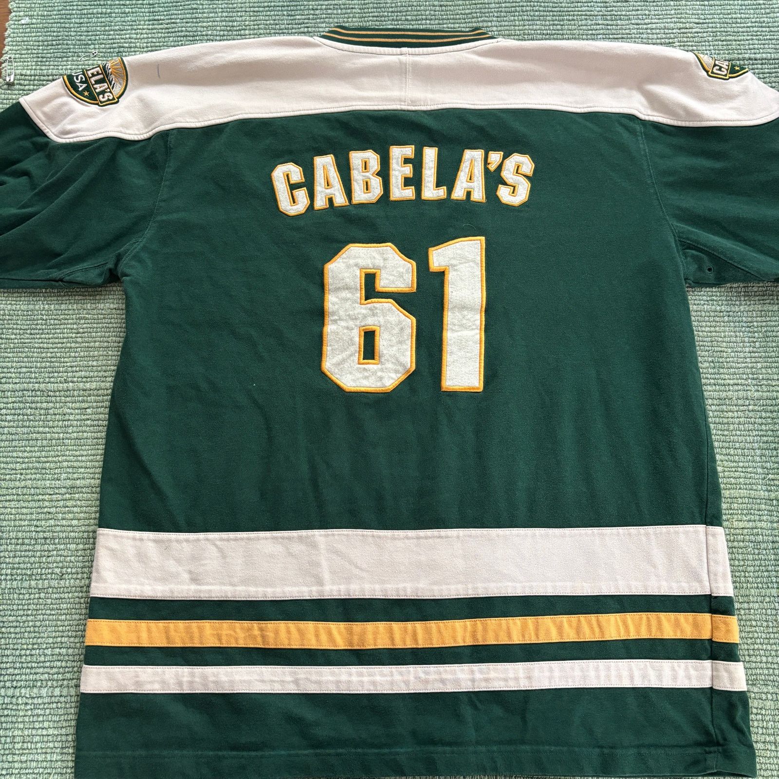 Cabelas × Vintage Vintage 90s Y2K Green Cabela's Cotton Baggy Hockey Jersey XL Size US XL / EU 56 / 4 - 8 Thumbnail