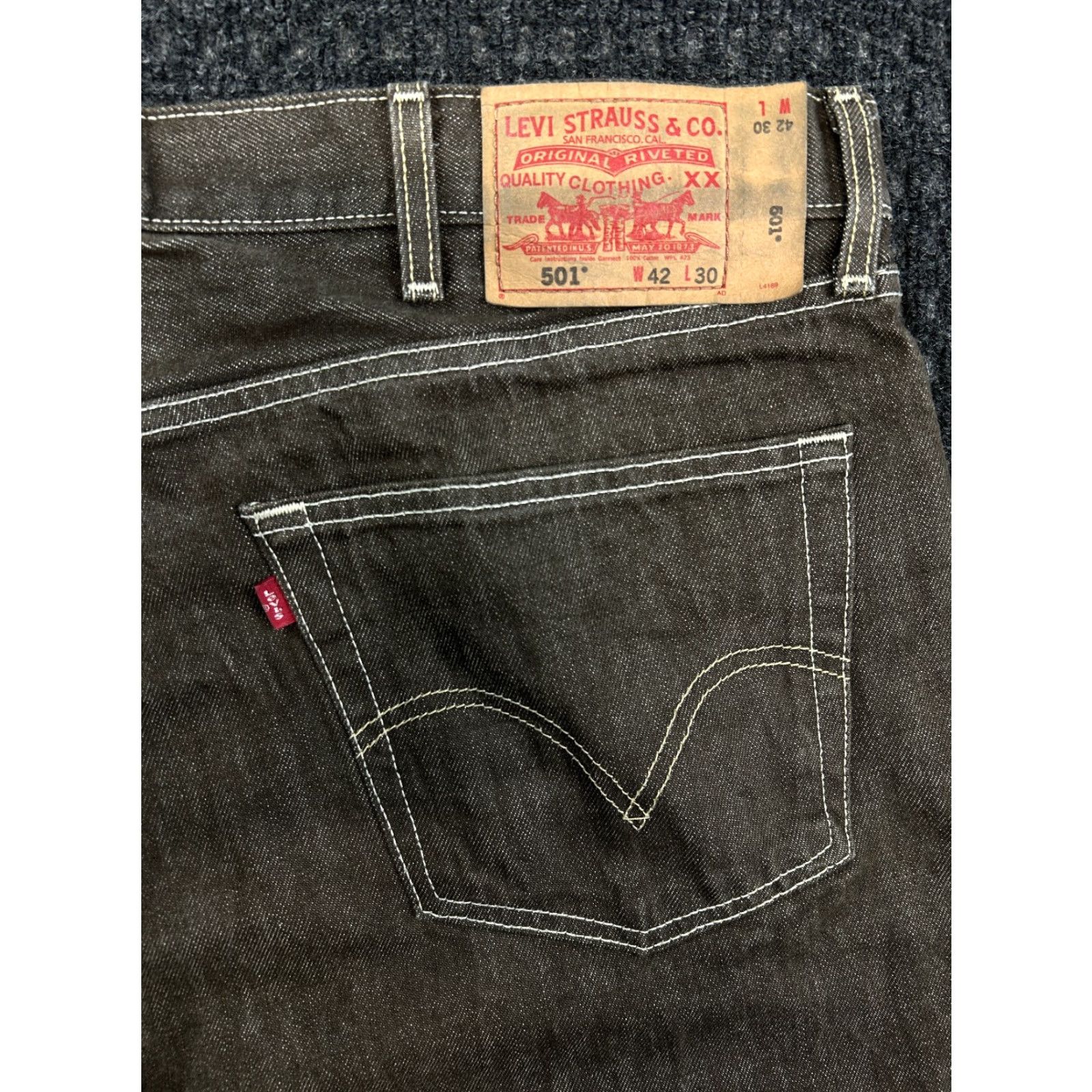 Levi's VINTAGE Levi's 501 Jeans Brown Copper Rinse Denim 42 x 30 Button Fly 90s y2k Mens Regular Jeans Brown Steel Size US 42 / EU 58 - 5 Thumbnail