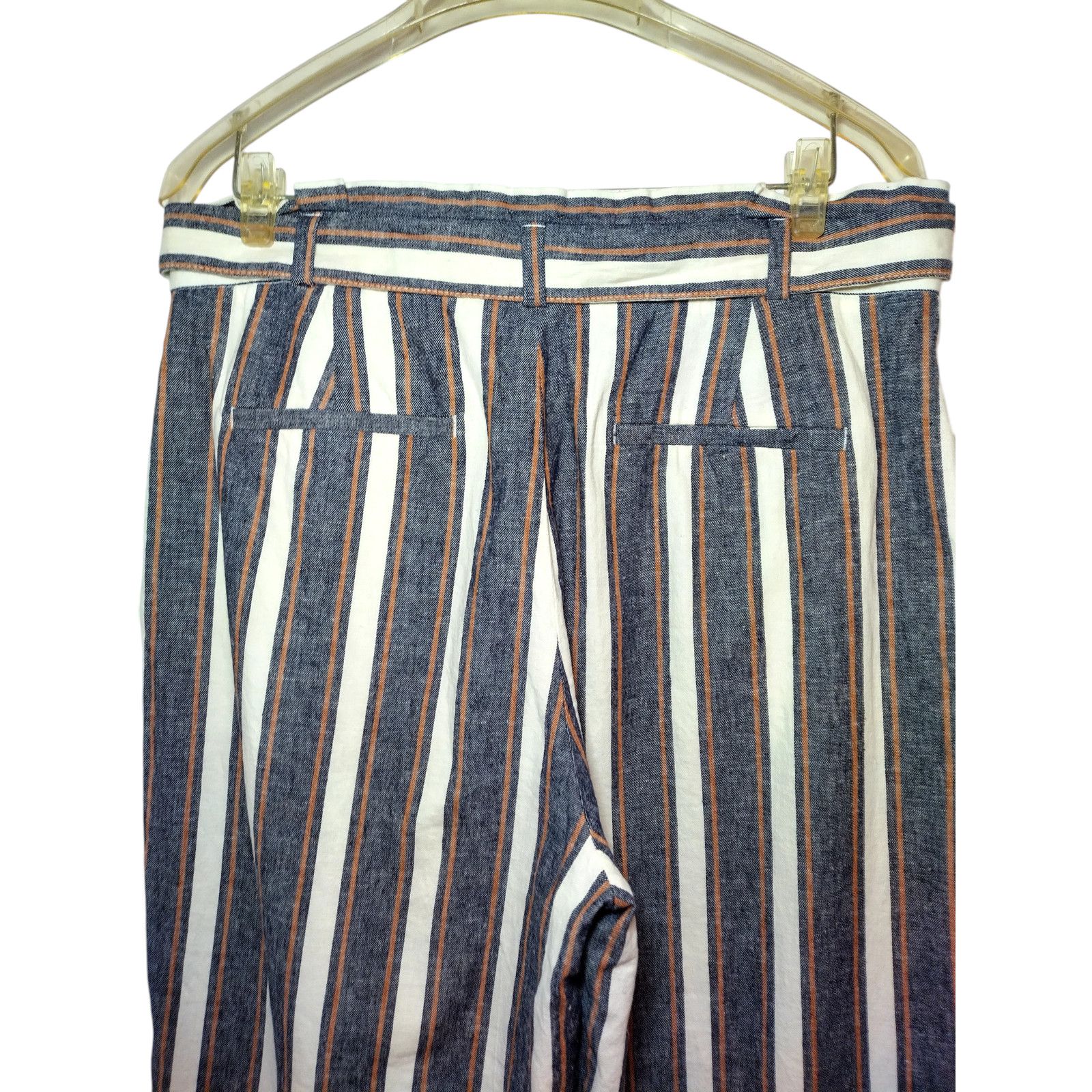 Banana Republic NWT Banana Republic Womens Blue Stripes wide Leg Pants Sz 12 Size 34" / US 12 / IT 48 - 14 Thumbnail
