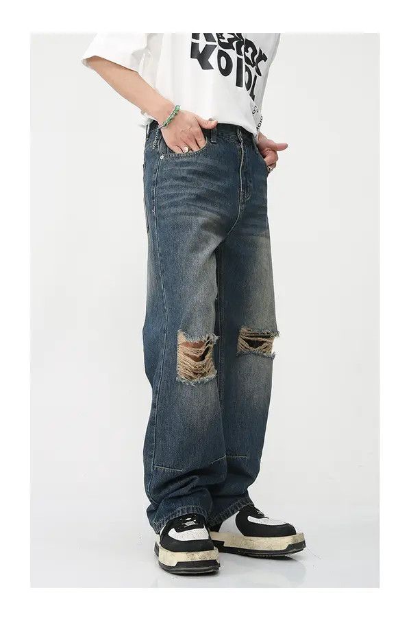 VIBE Japanese retro loose American ripped high street jeans Size US 32 / EU 48 - 5 Thumbnail