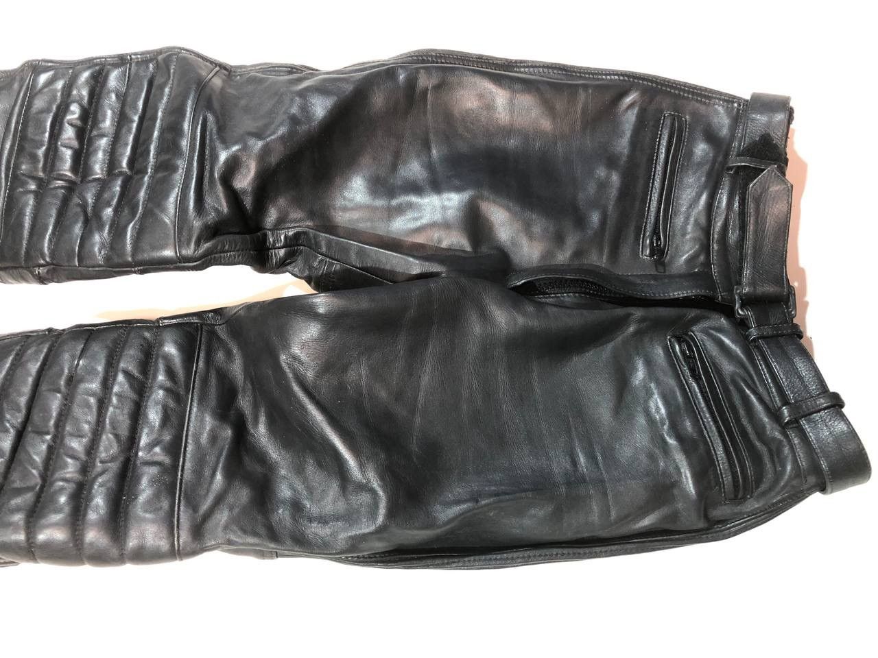 Vintage Vintage Racing Moto Biker Leather Pants Vintage Size US 26 / EU 42 - 4 Thumbnail