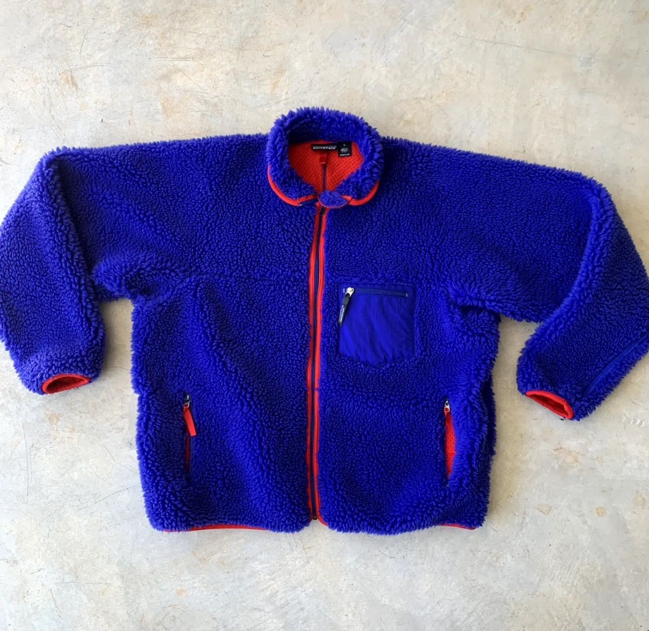 image of Vintage Patagonia Retro X Fleece Large Deep Pile Blue in Cobalt Navy, Men's