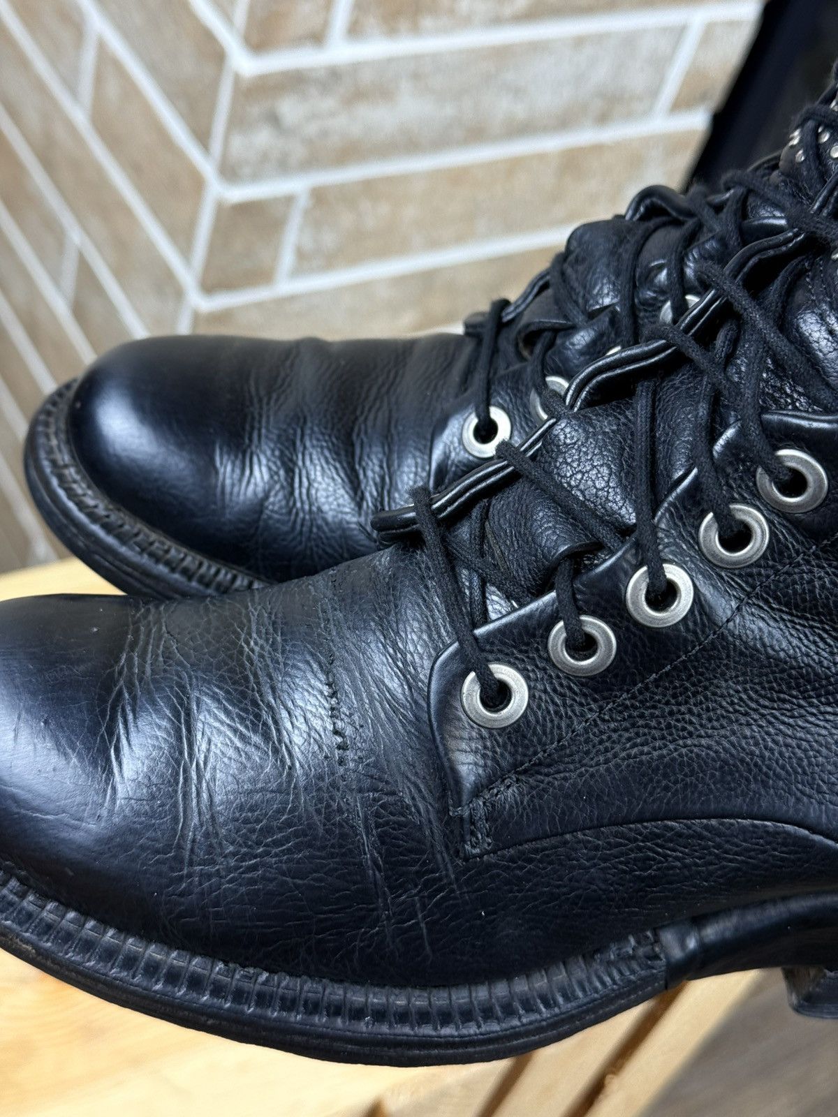 A.S.98 A.S98 Black Leather Zip Biker Combat Anant Garde Boots Size US 5.5 / IT 35.5 - 12 Thumbnail