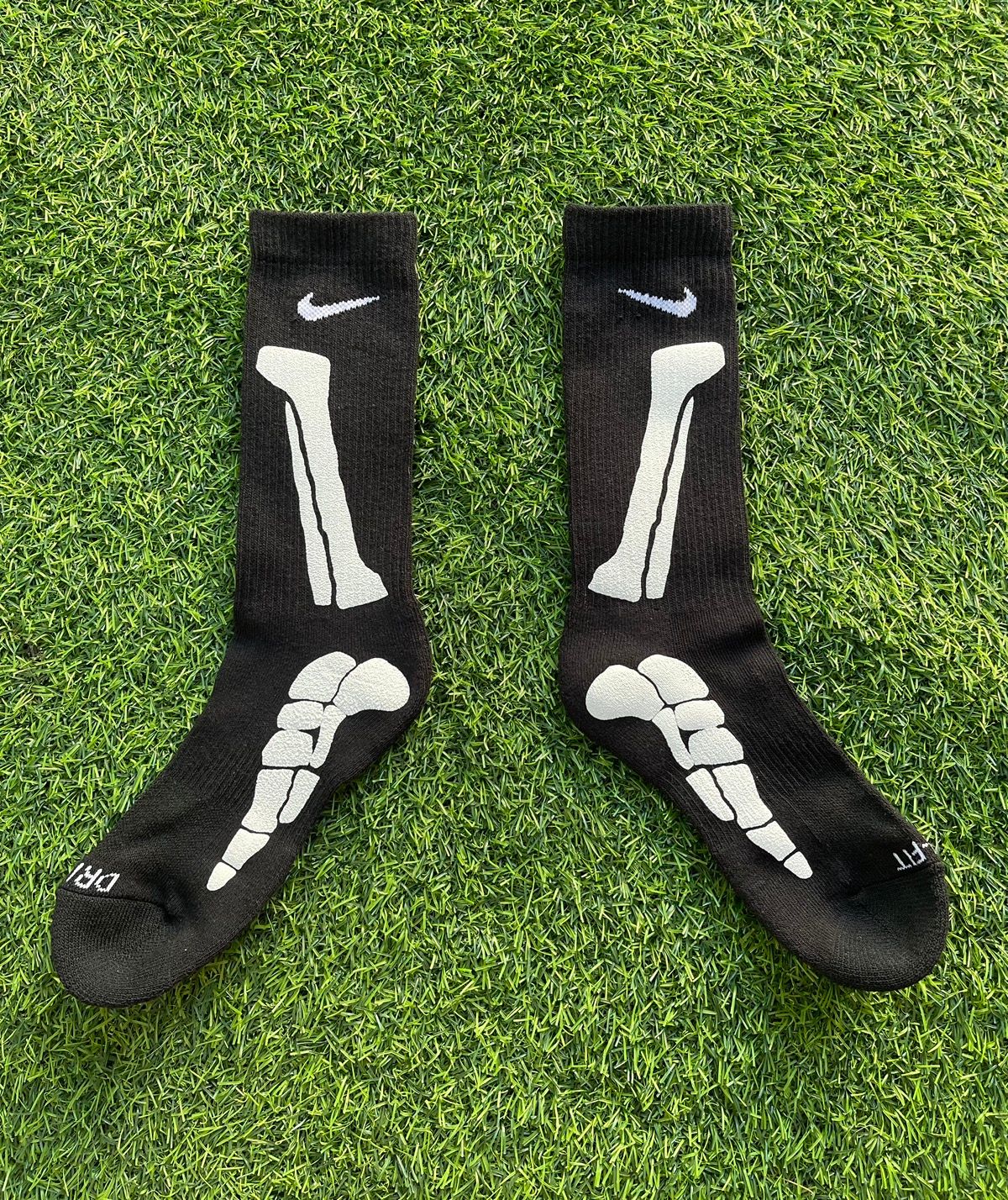 Pre-owned Custom X Nike Bone Custom Socks In Black