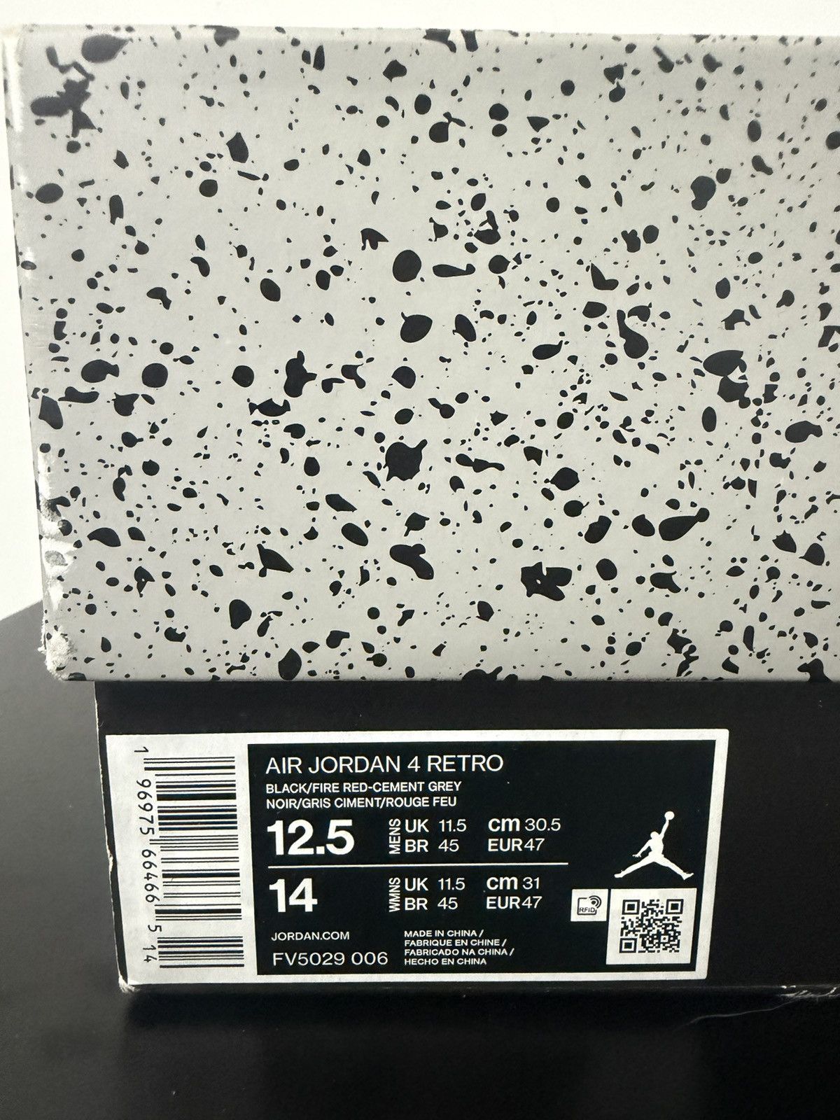 Jordan Brand Jordan Air Jordan 4 Retro Bred Reimagined Black/Fire Red Size US 12.5 / EU 45-46 - 2 Thumbnail