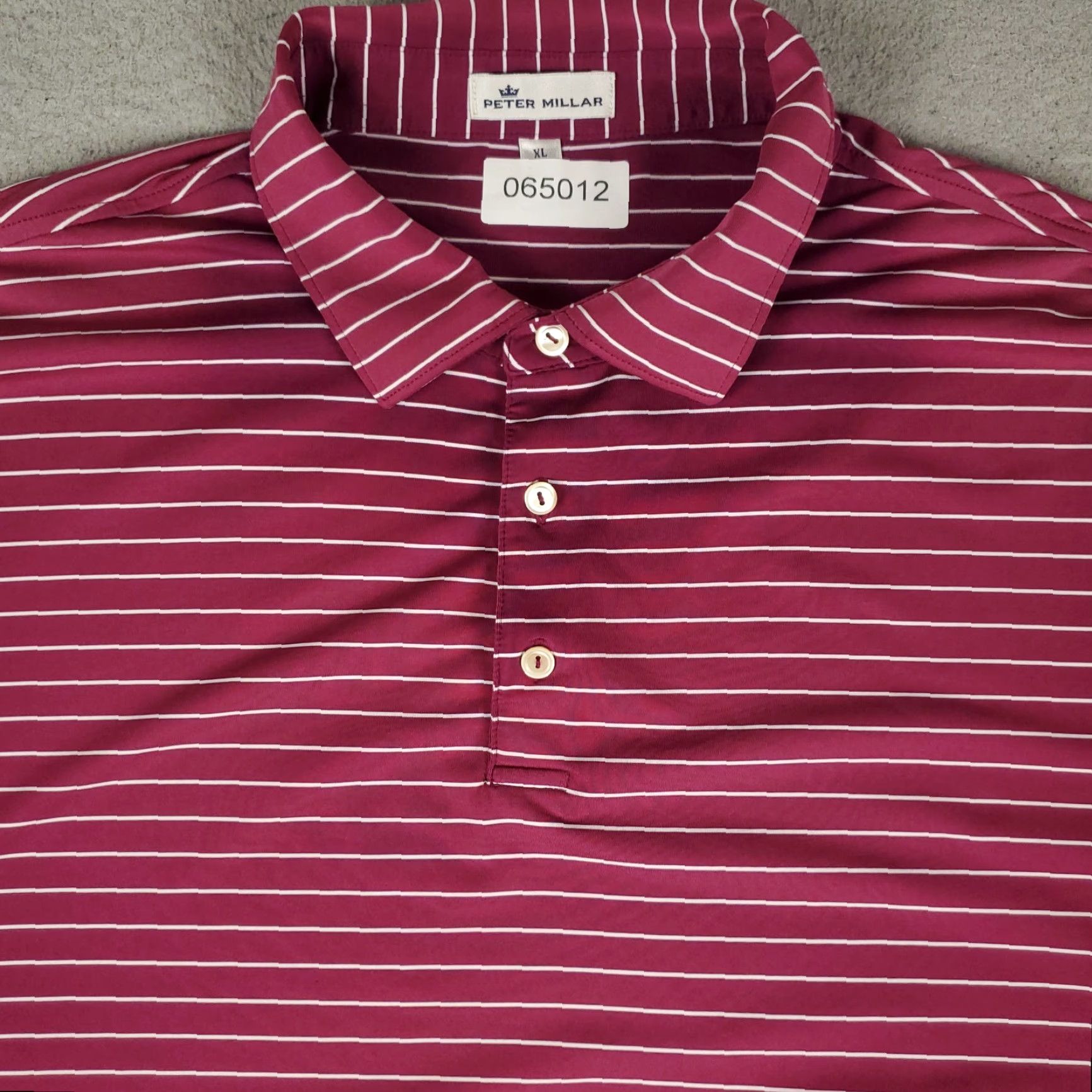 Peter Millar Peter Millar Polo Shirt Mens XL Purple Striped Short Sleeve Golf FADED Size US XL / EU 56 / 4 - 2 Thumbnail
