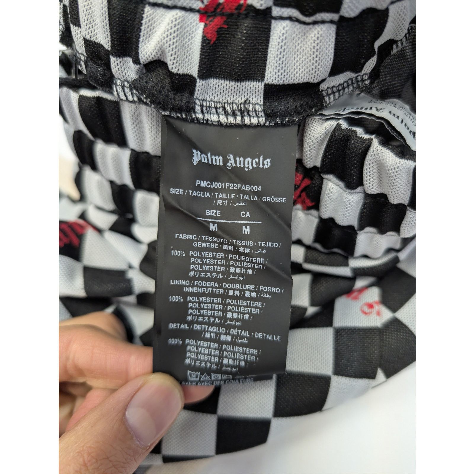 Palm Angels o1rshd1 Jacquard Damier Classic Track Pants in Black / Red Size US 32 / EU 48 - 18 Thumbnail