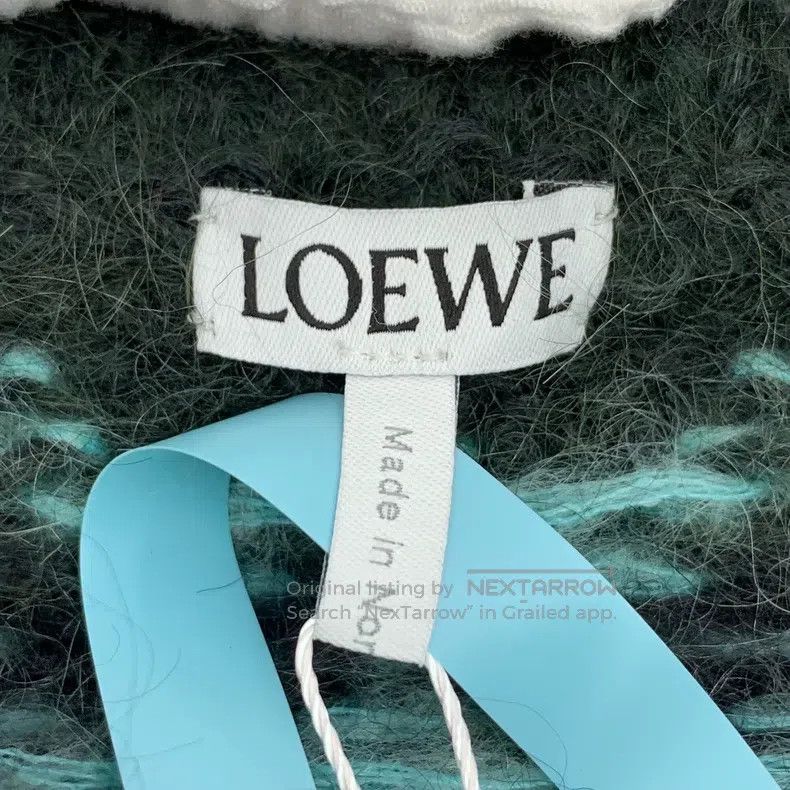 Loewe LOEWE Green Animal Print Mohair Round Neck Long Sleeve Kni Size S / US 4 / IT 40 - 5 Thumbnail