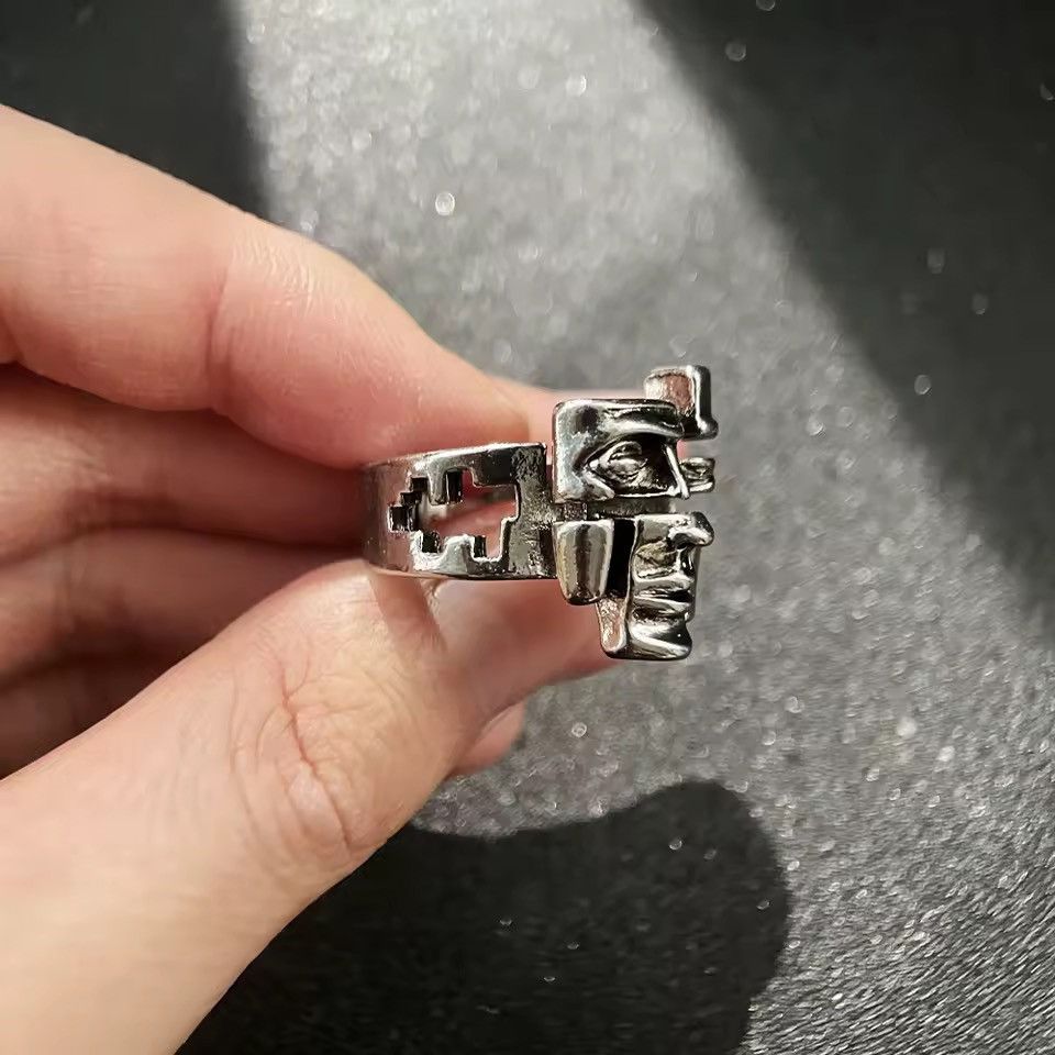 Other Retro Vintage Gothic Style Face Print Ring Size ONE SIZE - 5 Thumbnail