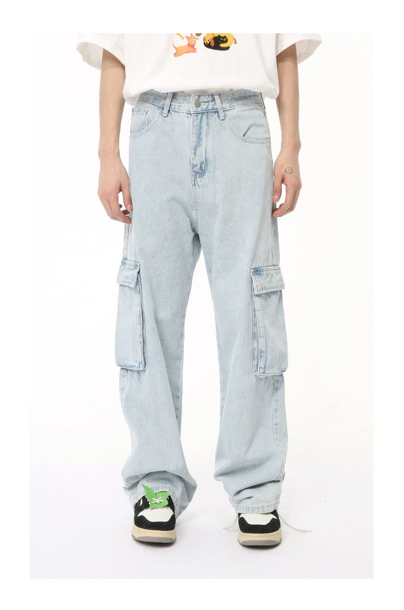 Japanese Brand × Jean Vintage washed light blue patchwork work jeans y2k Size US 32 / EU 48 - 1 Thumbnail