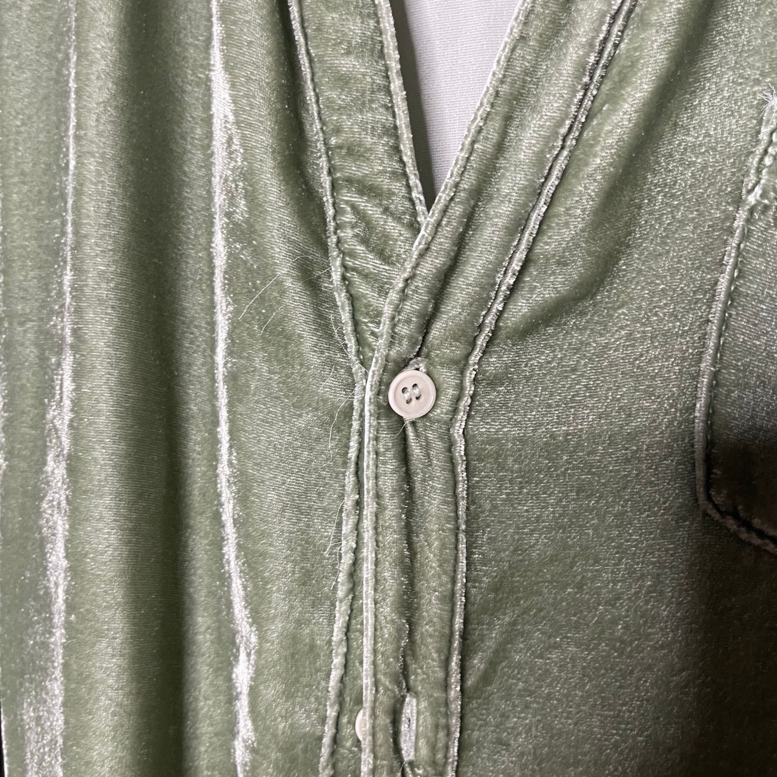 CP Shades CP Shades x Gorsuch The Alana Green Washed Velvet Button Up Size XL / US 12-14 / IT 48-50 - 5 Thumbnail