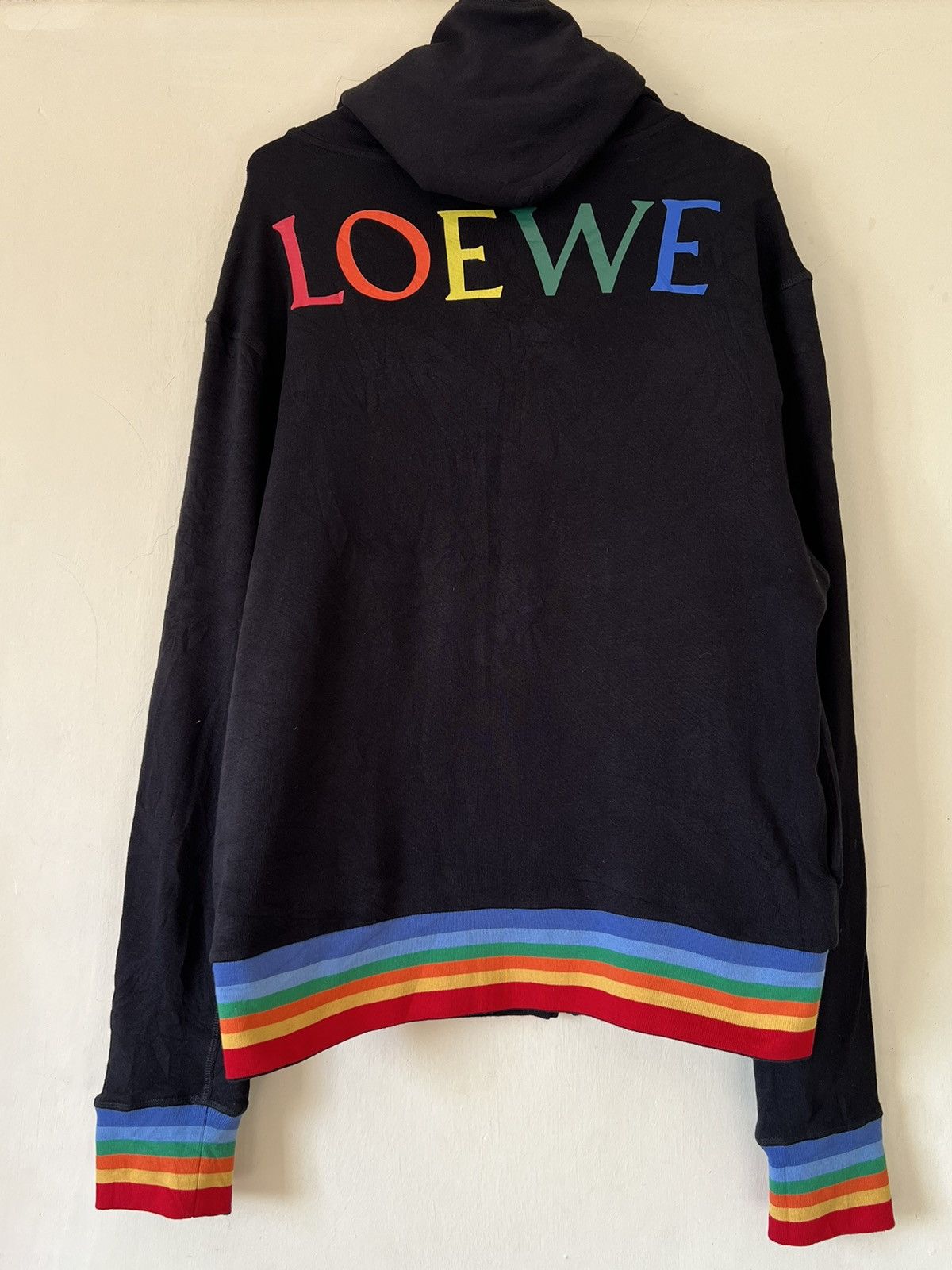 Loewe Loewe Rainbow black rip zip hoodie Size US M / EU 48-50 / 2 - 5 Thumbnail