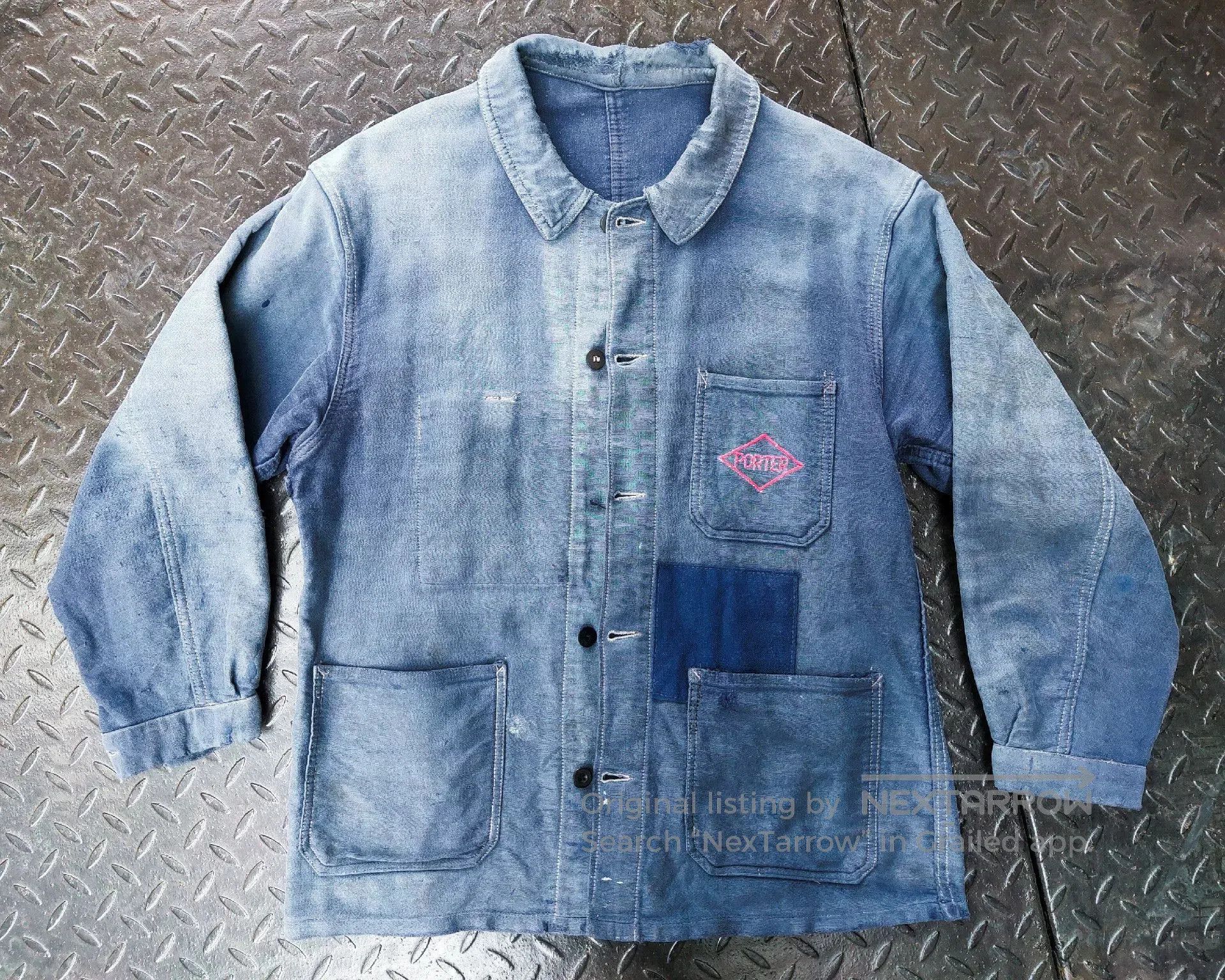 Vintage 1940s French Moleskin Work Jacket. Size US M / EU 48-50 / 2 - 3 Thumbnail