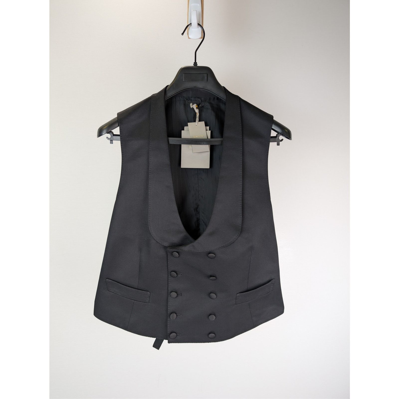 Tom Ford o1rshd1 Double-Breasted Tuxedo vest in Black Size US L / EU 52-54 / 3 - 1 Thumbnail