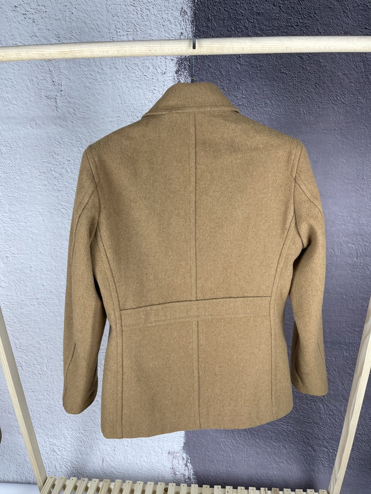 Japanese Brand Takeo Kikuchi Tokyo beige double breasted wool pea coat Size US L / EU 52-54 / 3 - 11 Thumbnail
