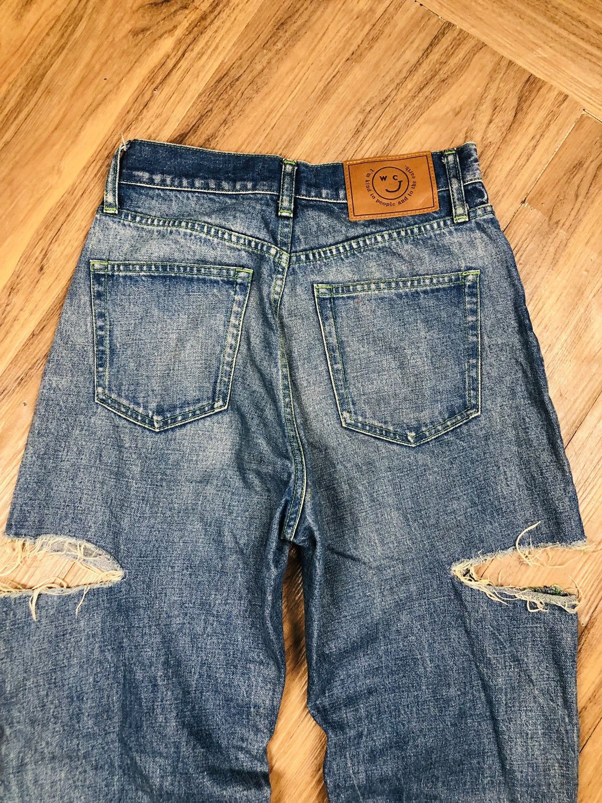 If Six Was Nine WCJ Wide-Leg Ripped Jeans - Unique Thigh Cutout Denim (40) Size US 26 / EU 42 - 15 Thumbnail